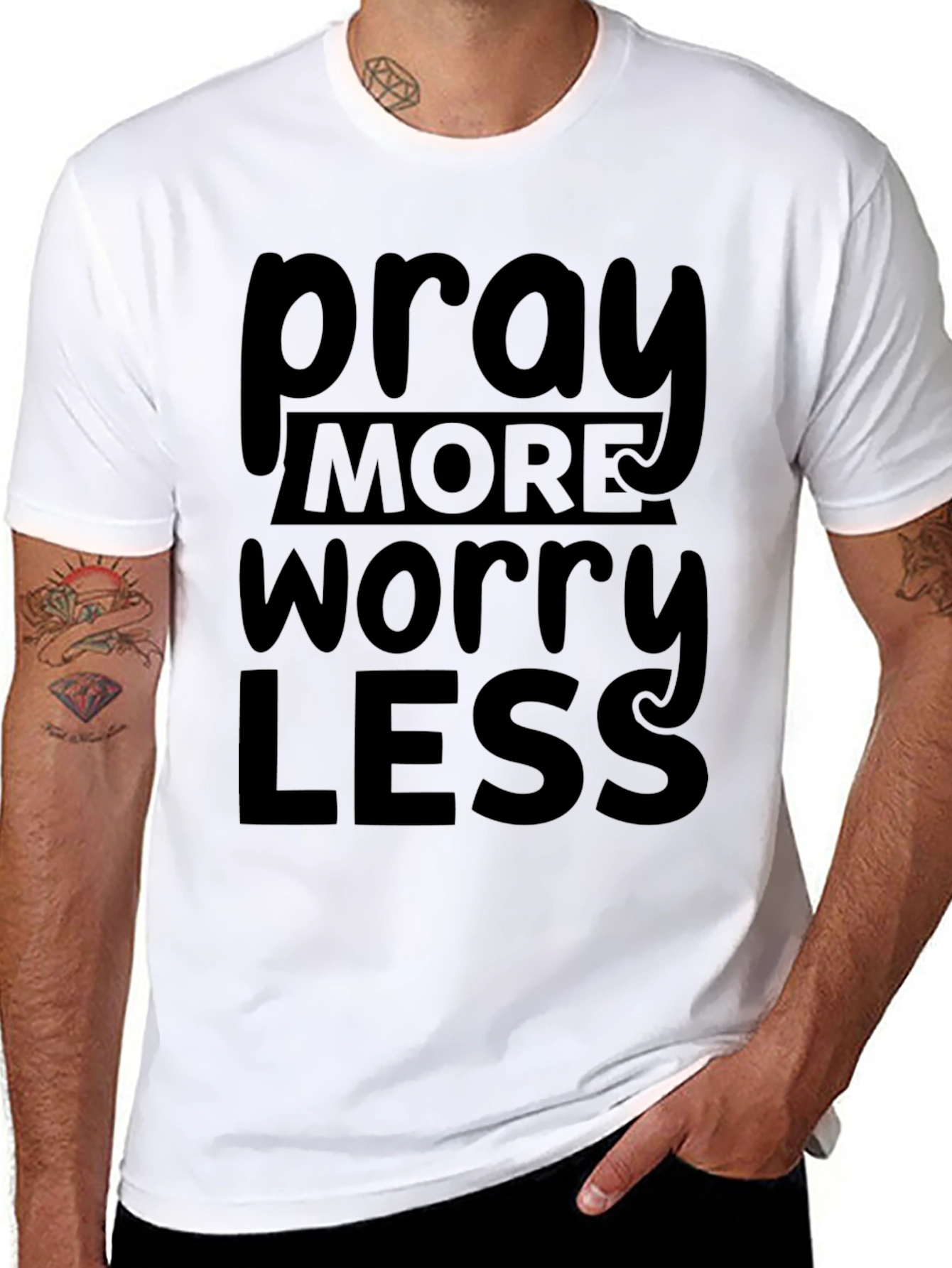 Pray More Worry Less Graphic T-Shirt