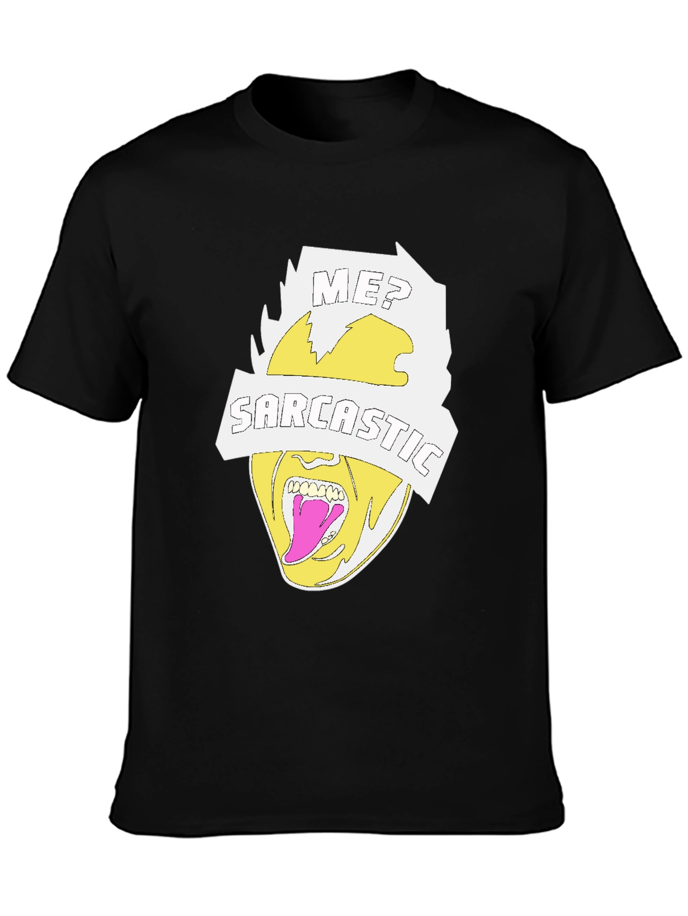 Sarcastic Graphic Tee - Black Crew Neck T-Shirt