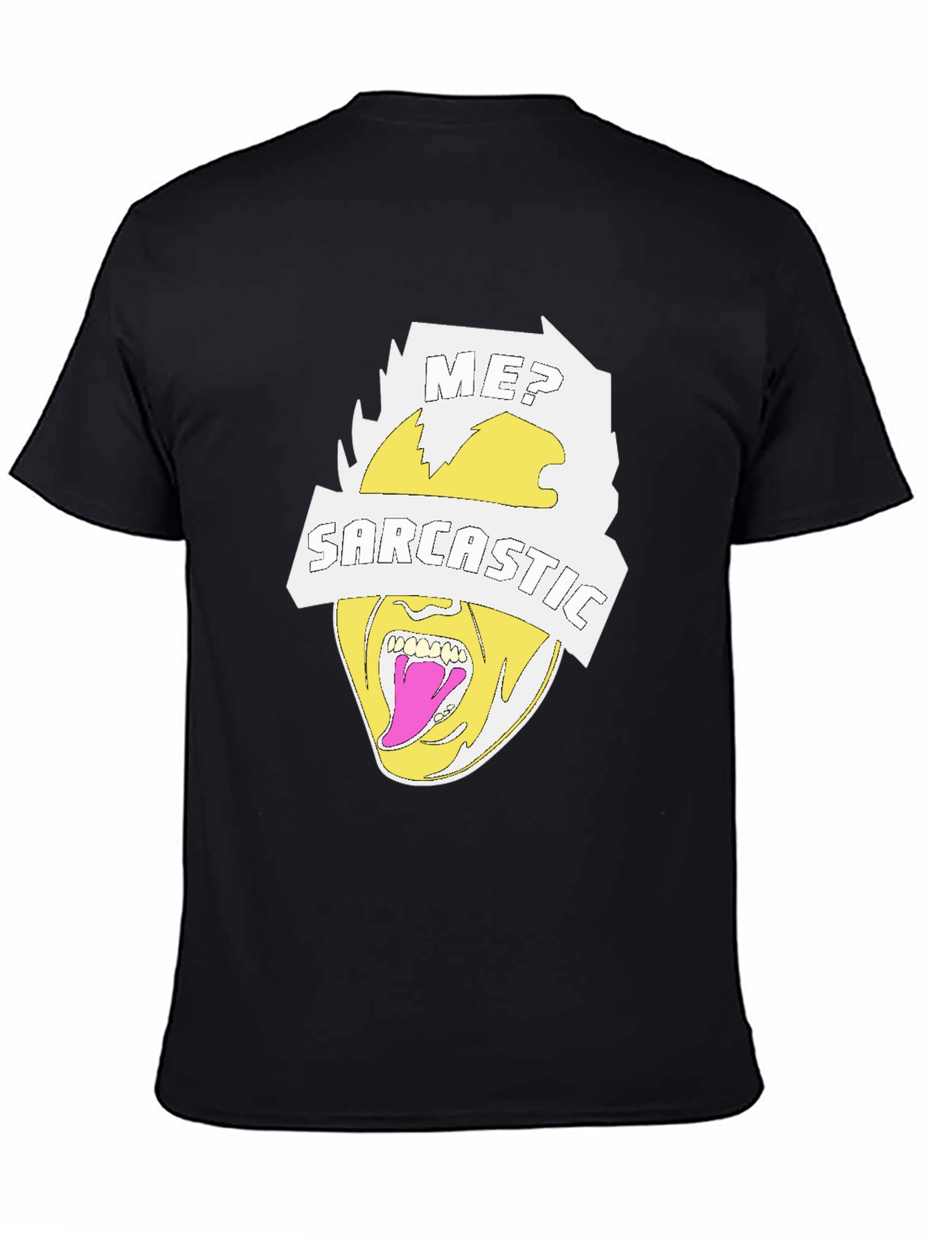Sarcastic Graphic Tee - Black Crew Neck T-Shirt