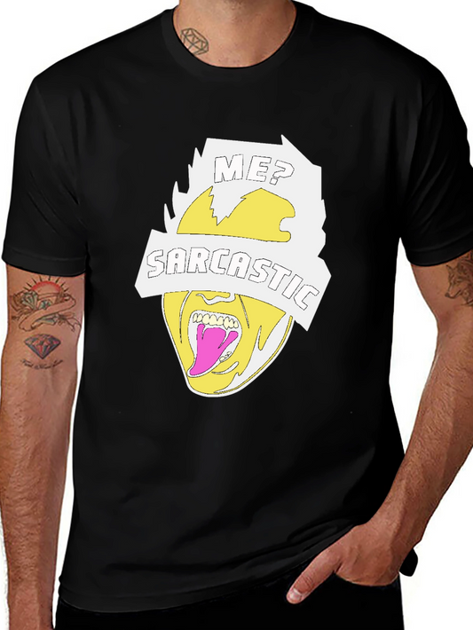 Sarcastic Graphic Tee - Black Crew Neck T-Shirt