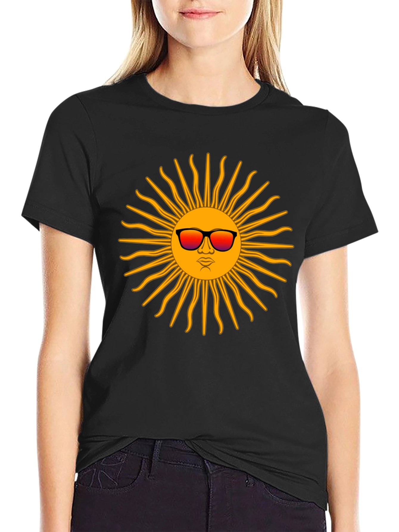 Cool Sun Graphic T-Shirt - Black Casual Tee