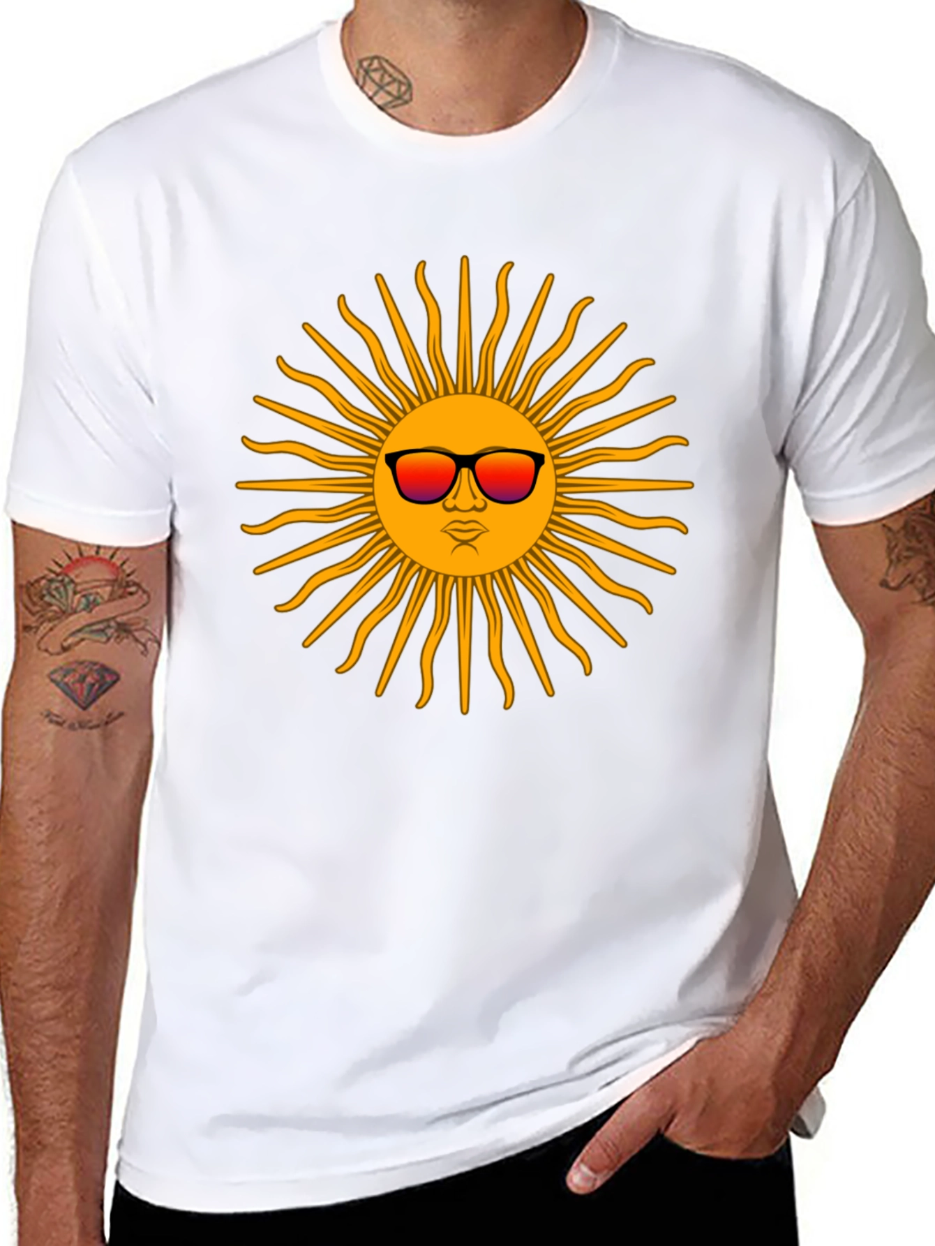 Cool Sun Graphic T-Shirt - Black Casual Tee