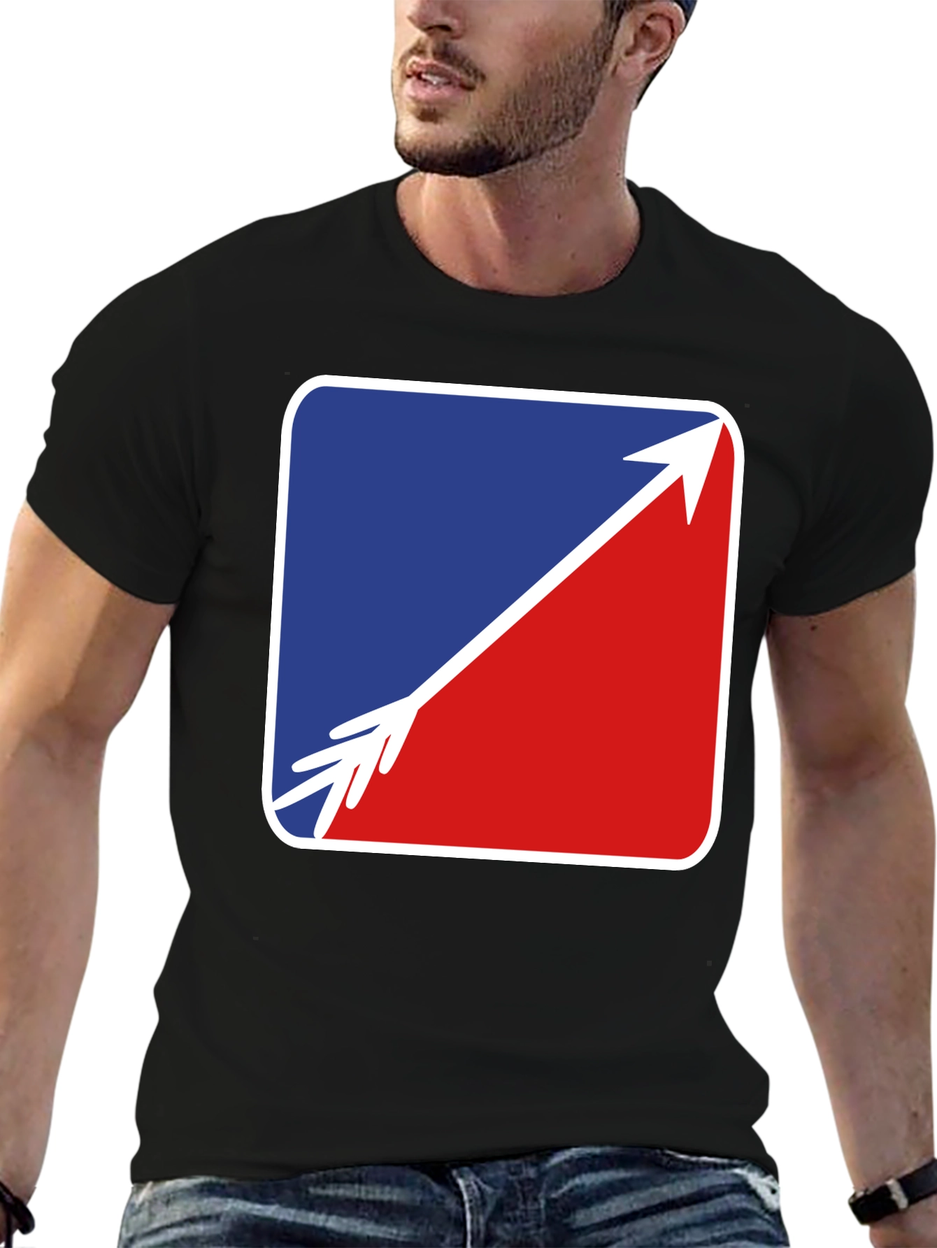 Arrow Graphic Tee - Stylish Black Casual Shirt
