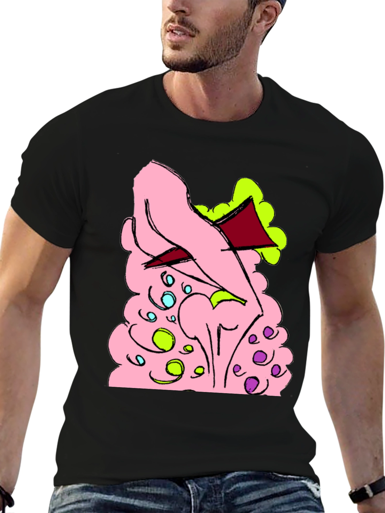 Cartoon Style Graphic T-Shirt