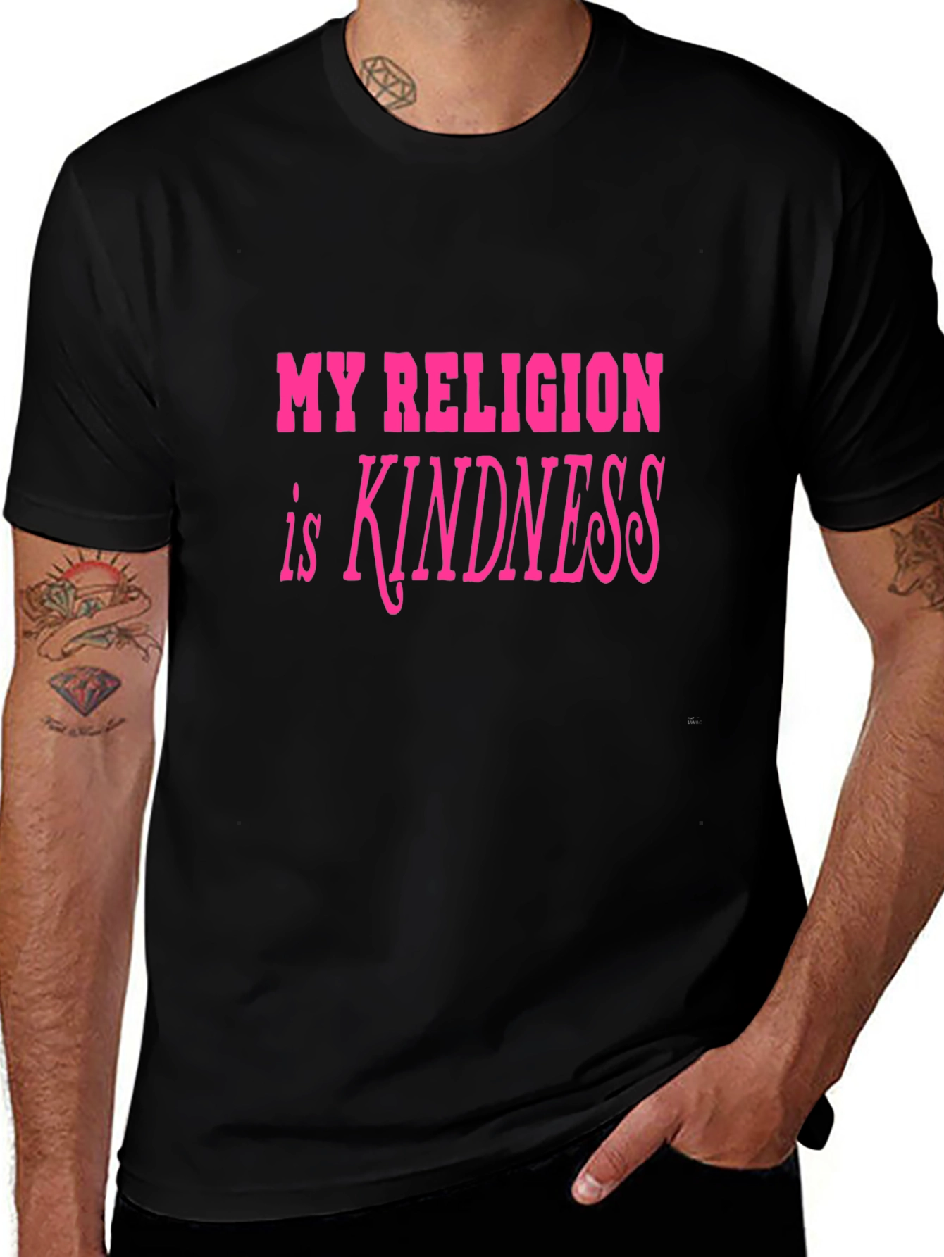 Kindness Religion Graphic Tee - Black