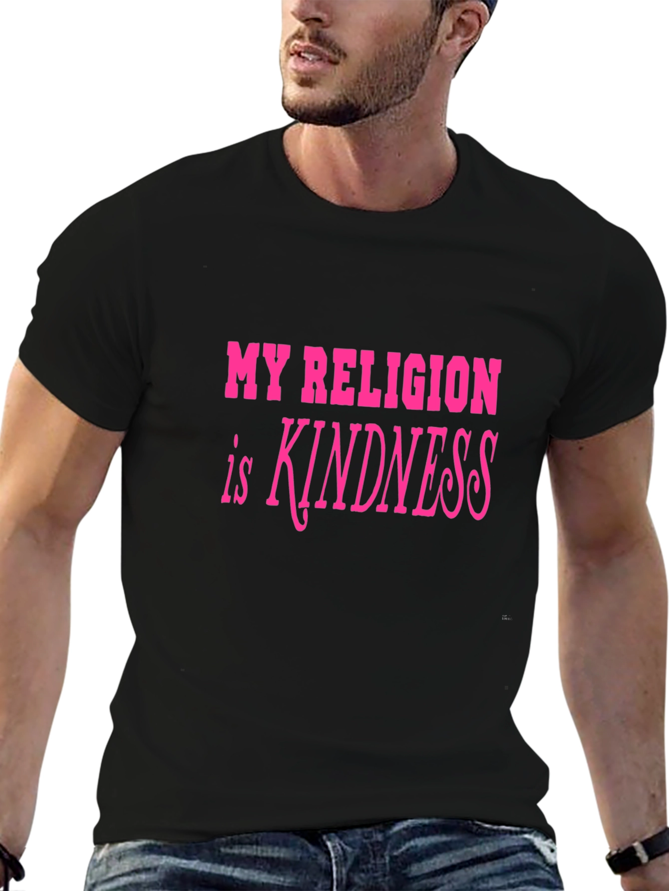 Kindness Religion Graphic Tee - Black