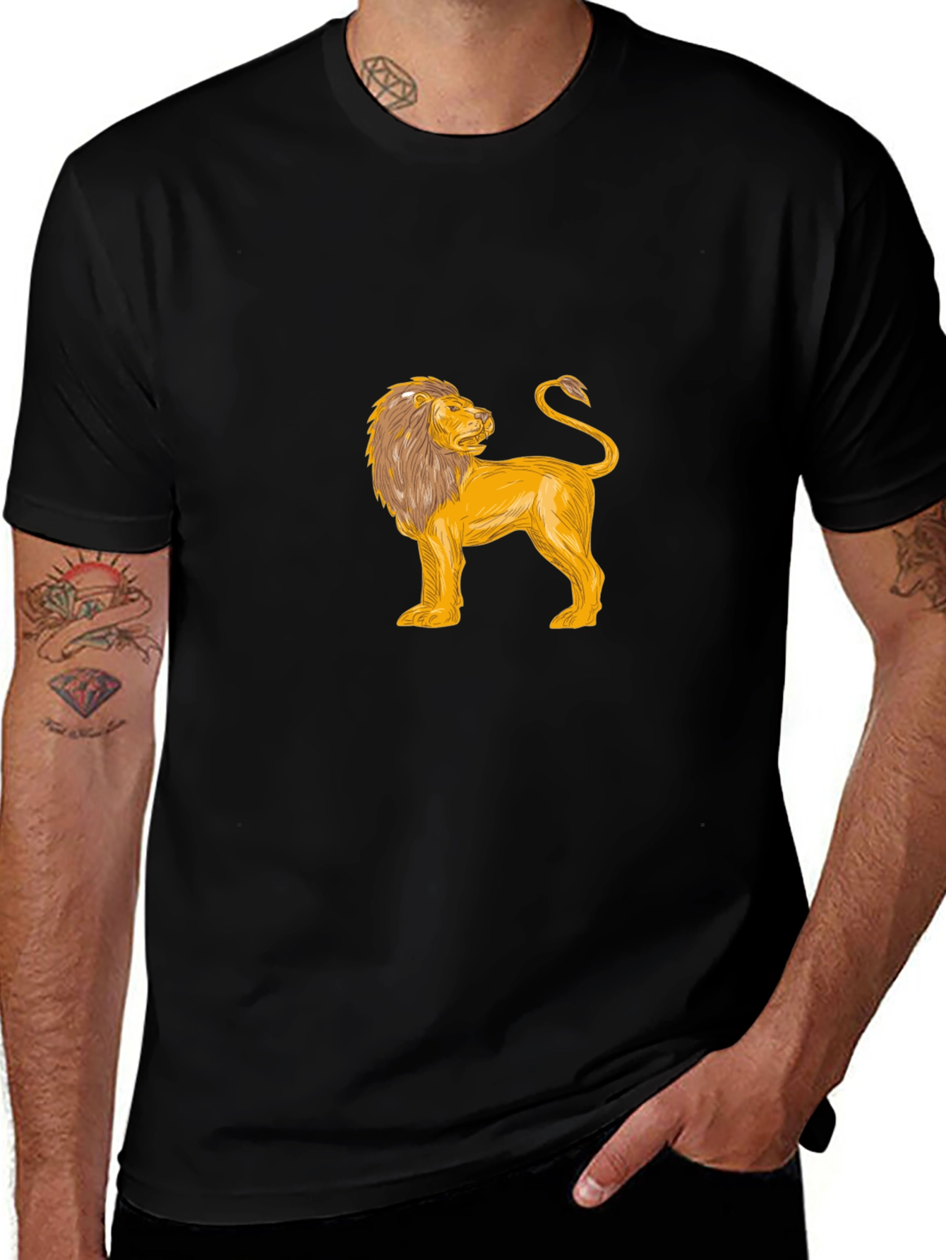 Black Lion Graphic Tee - Bold Style