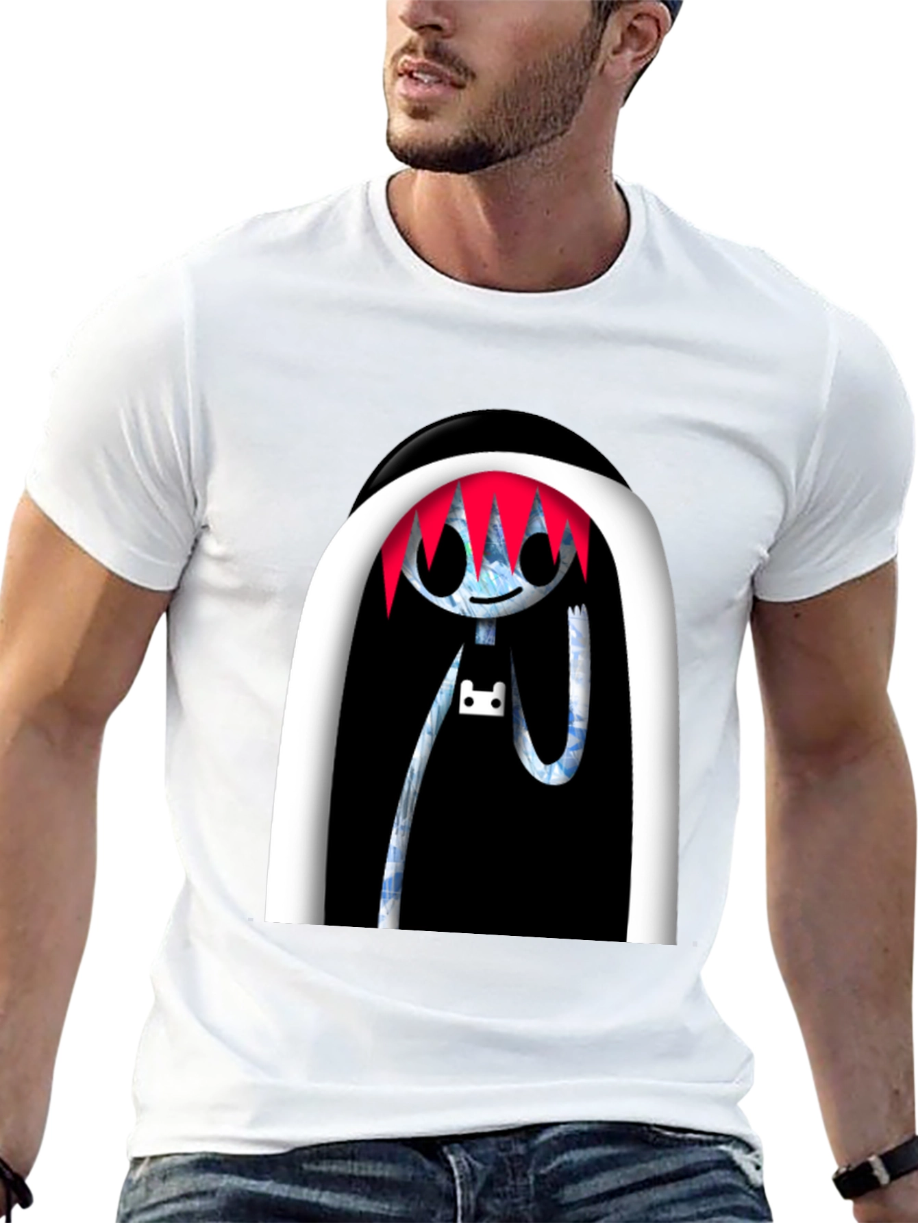 Cartoon Character Graphic Print Black Tee