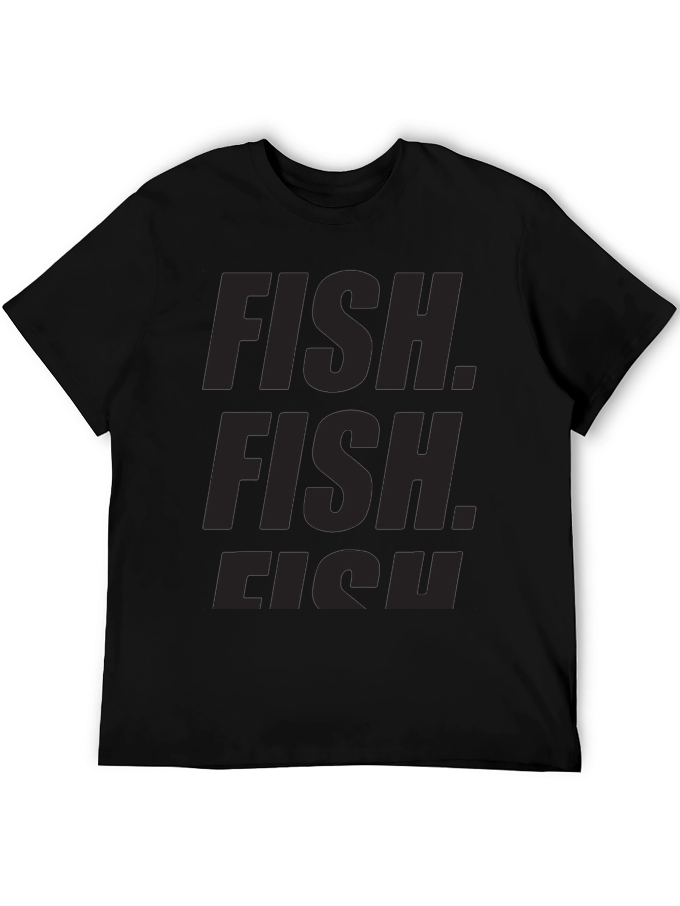 Black FISH Graphic Crew Neck T-Shirt