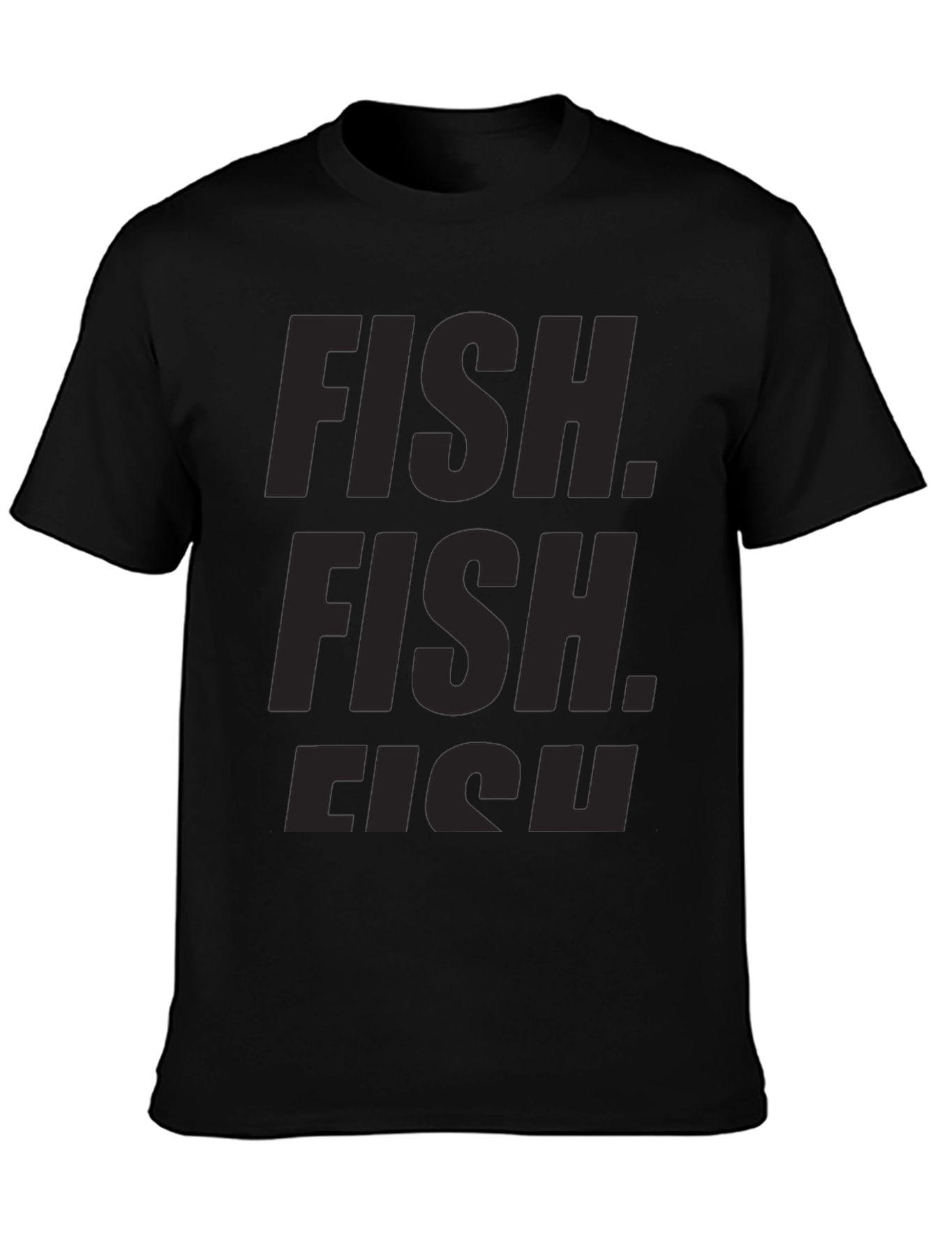 Black FISH Graphic Crew Neck T-Shirt