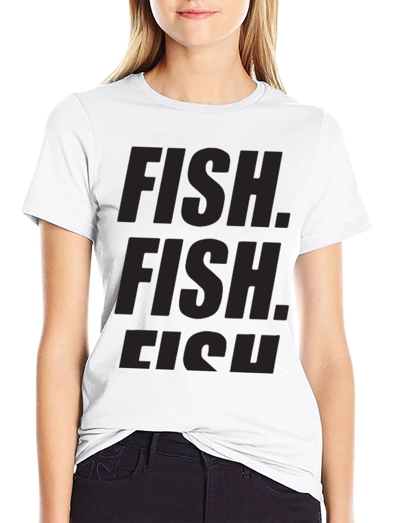 Black FISH Graphic Crew Neck T-Shirt