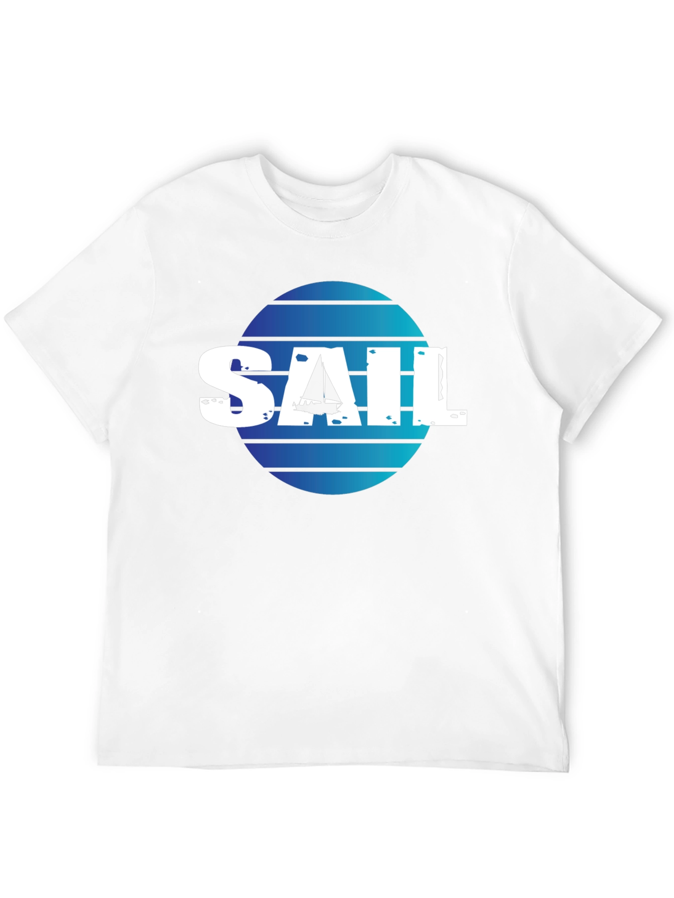 Sailboat Graphic Tee - Black Cotton T-Shirt