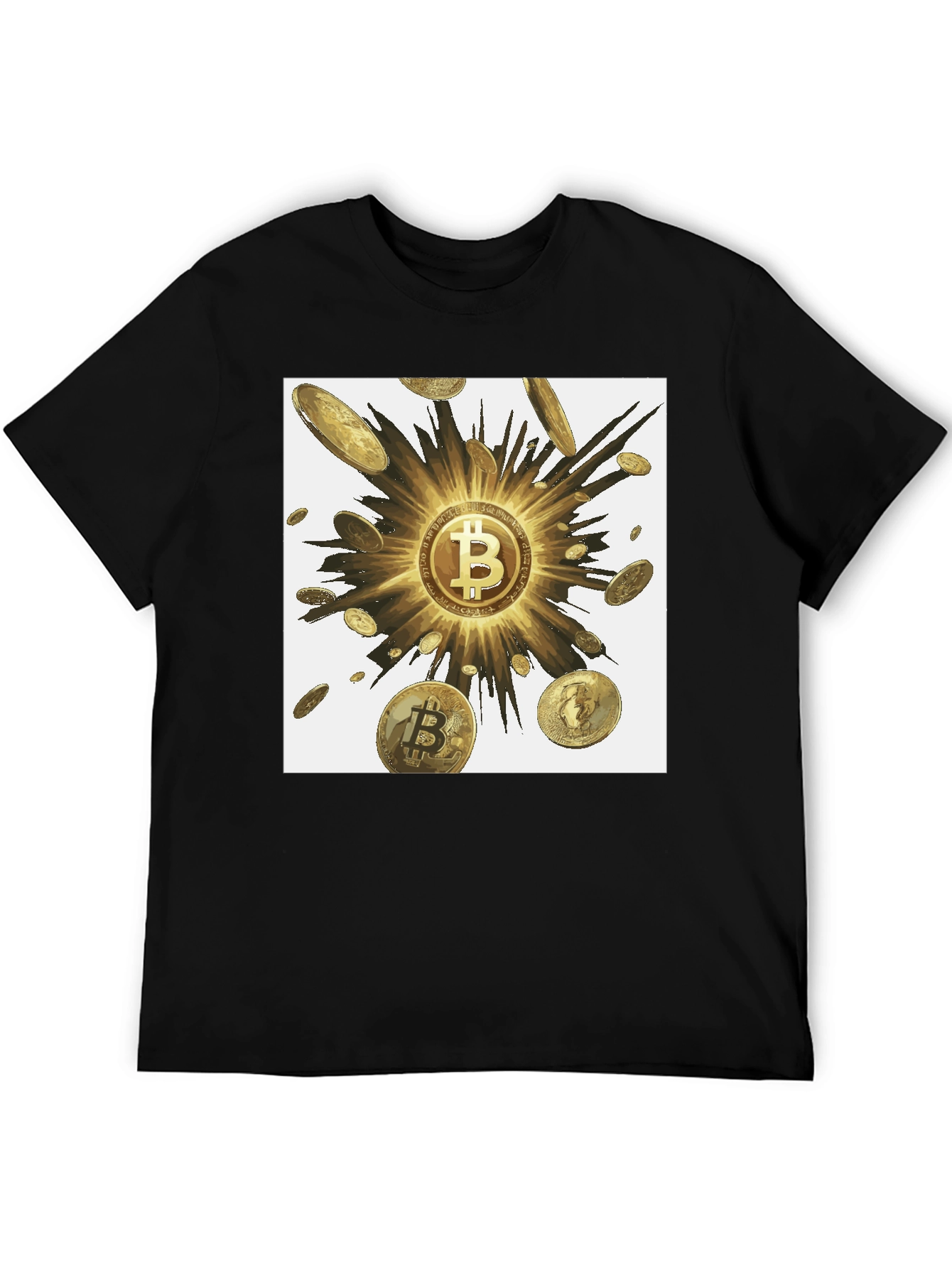 Bitcoin Burst Graphic T-Shirt - Black Crypto Tee