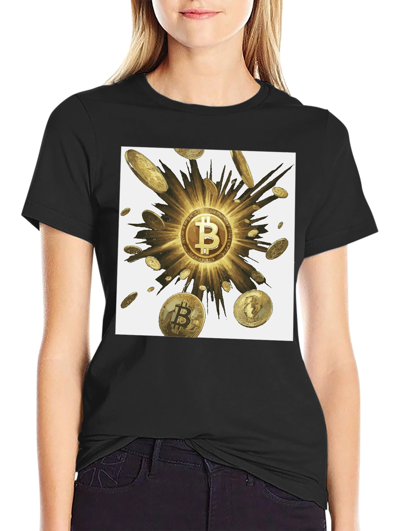 Bitcoin Burst Graphic T-Shirt - Black Crypto Tee
