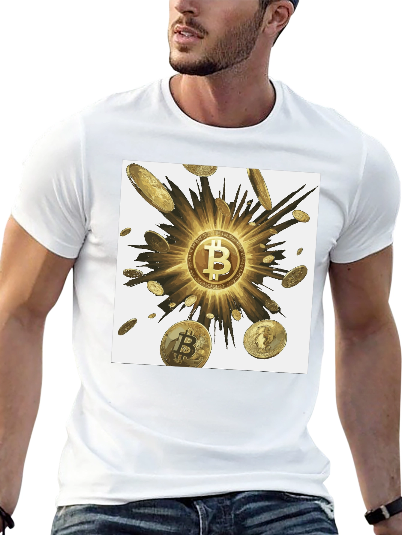 Bitcoin Burst Graphic T-Shirt - Black Crypto Tee