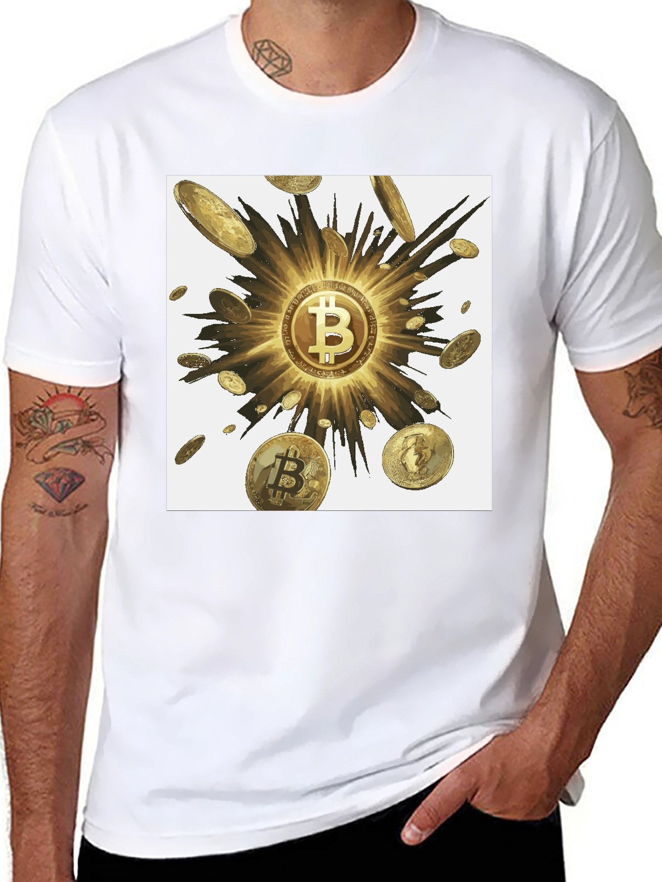 Bitcoin Burst Graphic T-Shirt - Black Crypto Tee