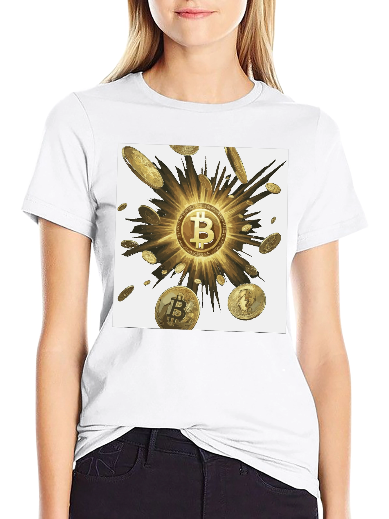 Bitcoin Burst Graphic T-Shirt - Black Crypto Tee