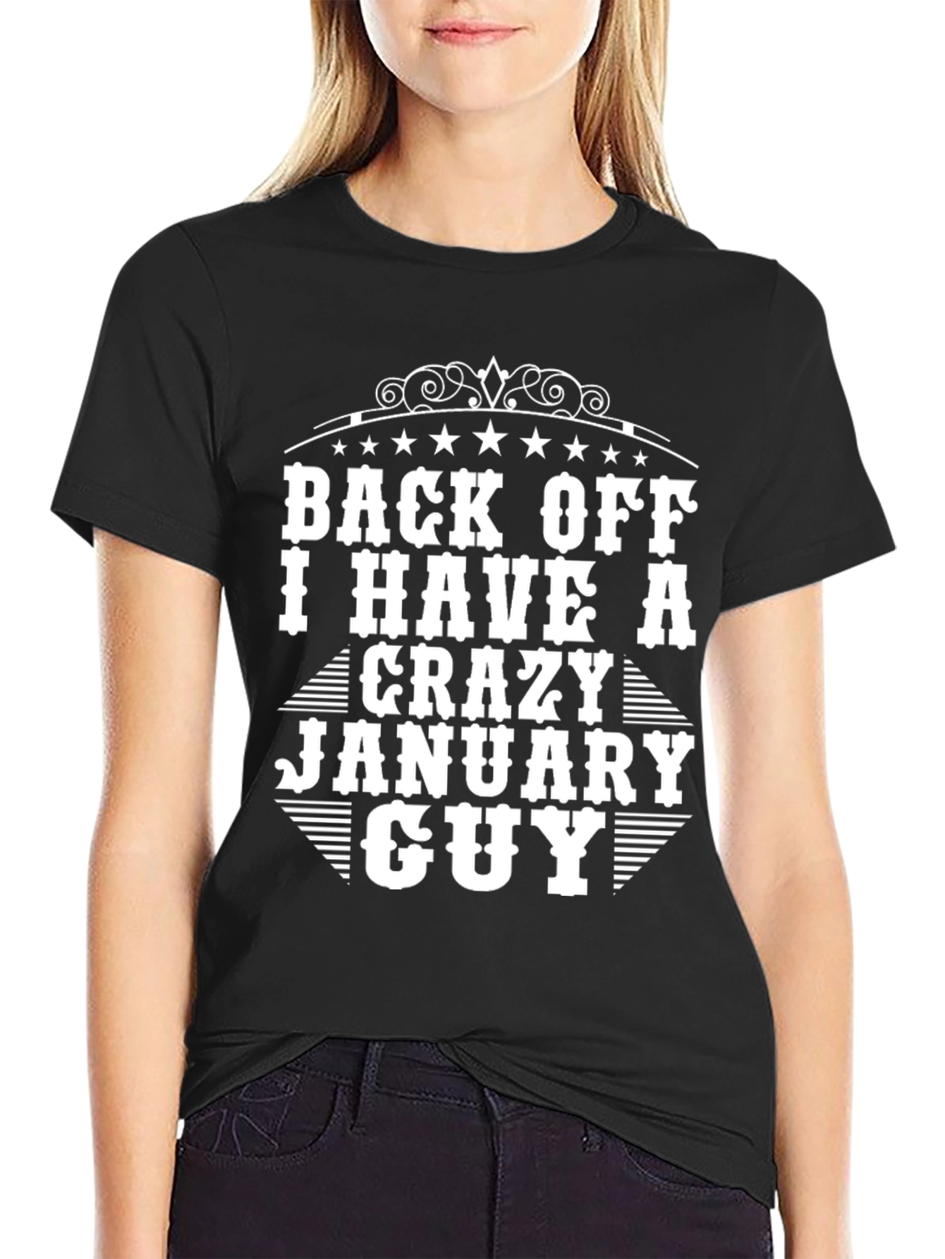 Crazy January Guy Black T-Shirt