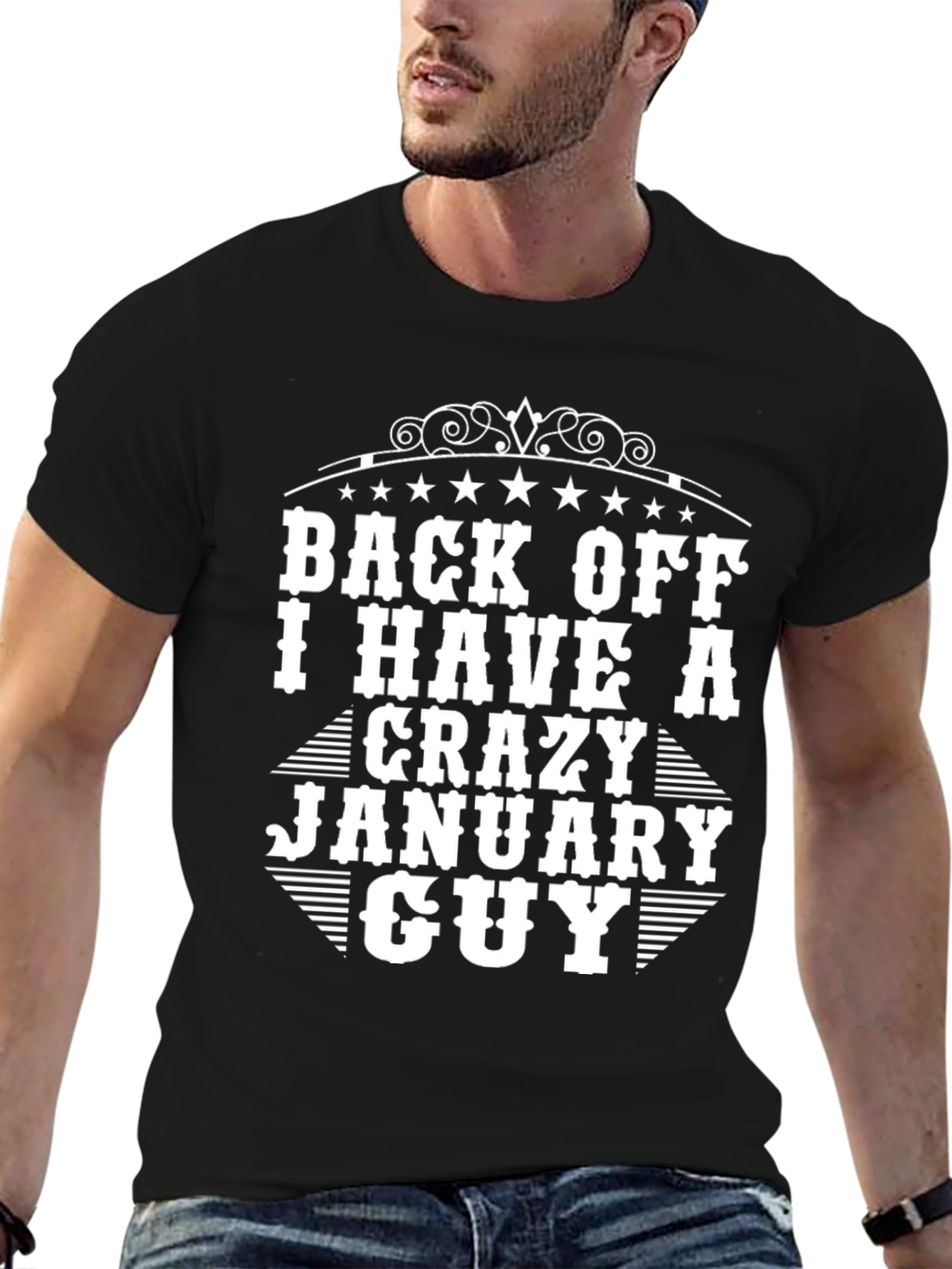 Crazy January Guy Black T-Shirt