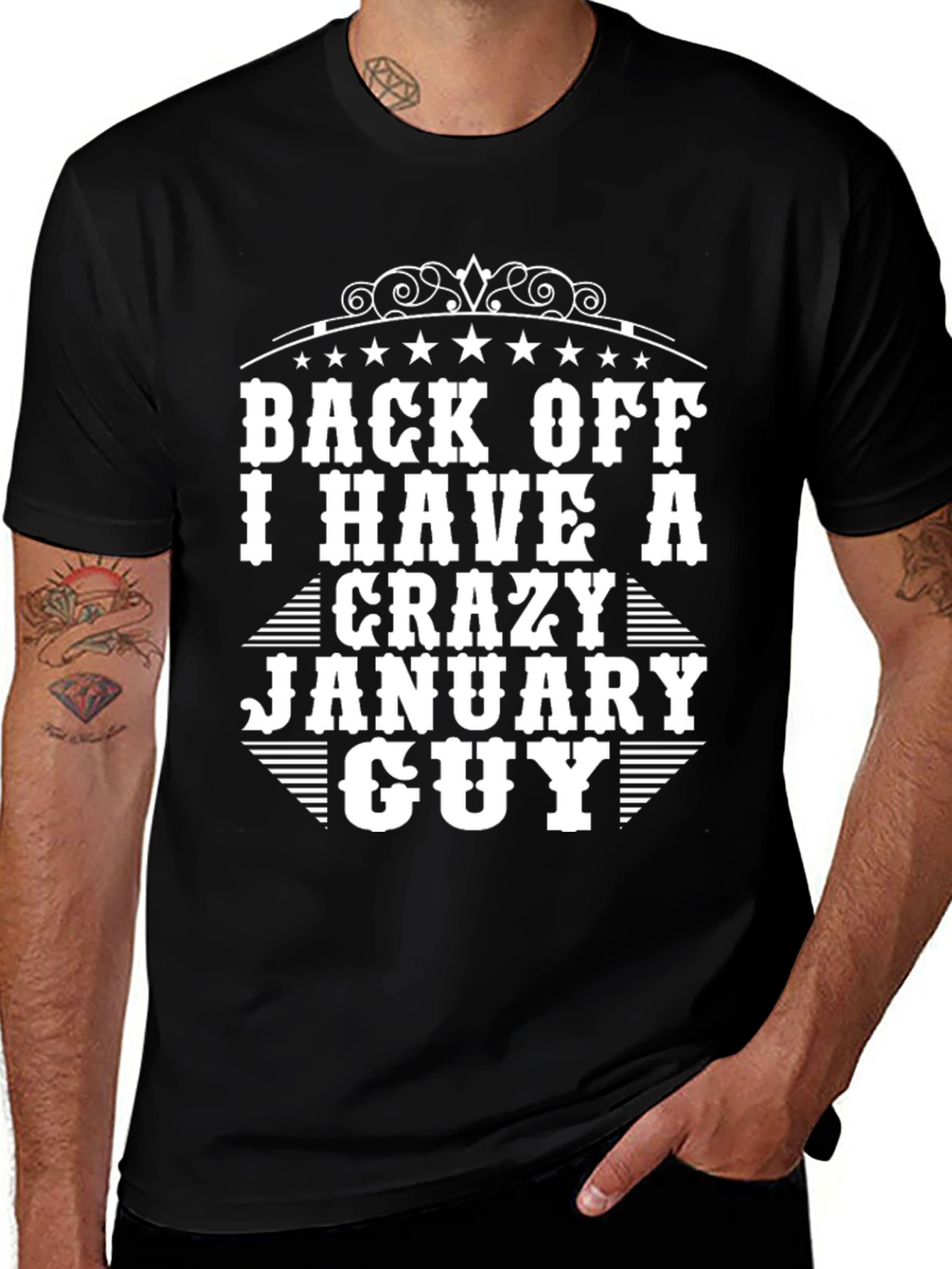 Crazy January Guy Black T-Shirt