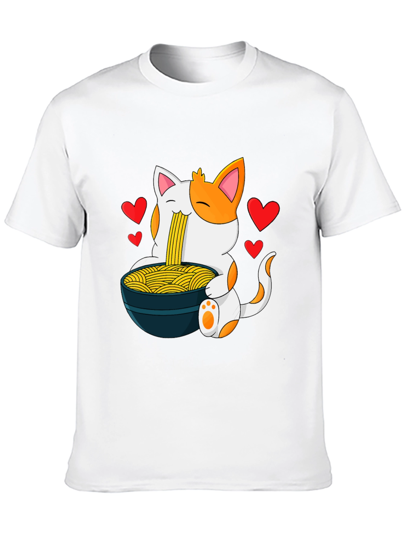 Ramen Cat Graphic T-Shirt - Cute Anime Style Tee
