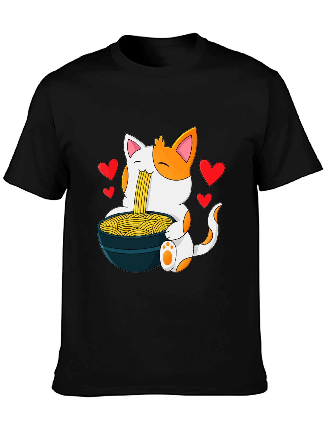 Ramen Cat Graphic T-Shirt - Cute Anime Style Tee