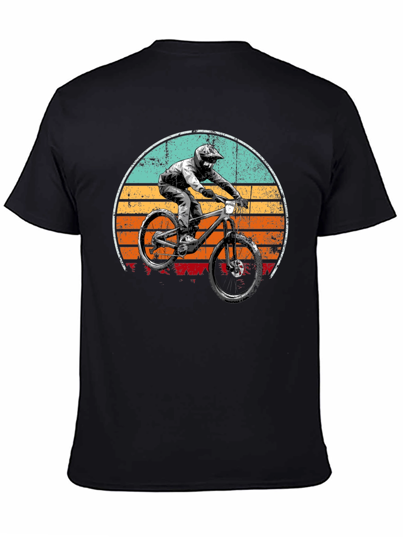 Mountain Bike Sunset Graphic T-Shirt