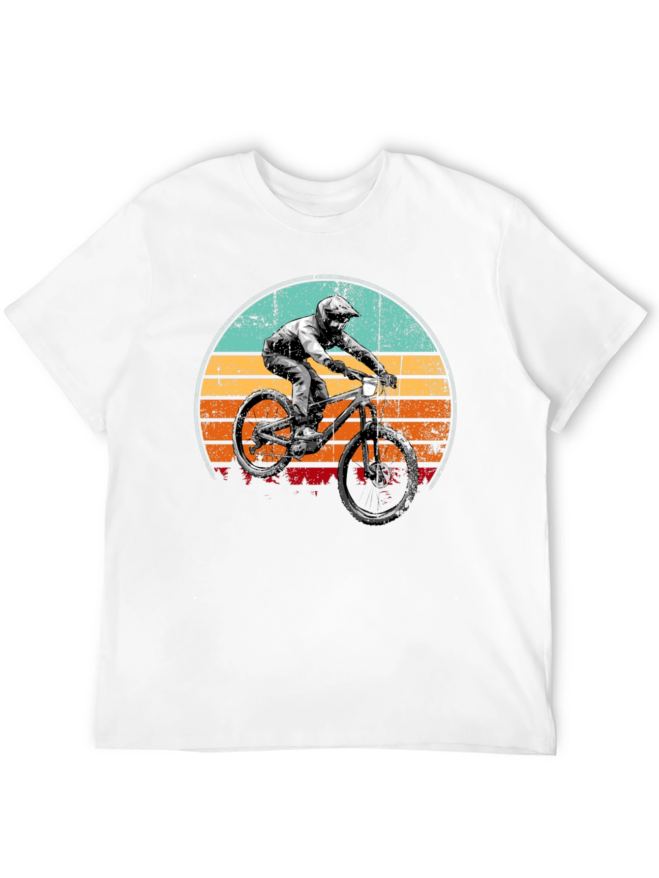 Mountain Bike Sunset Graphic T-Shirt