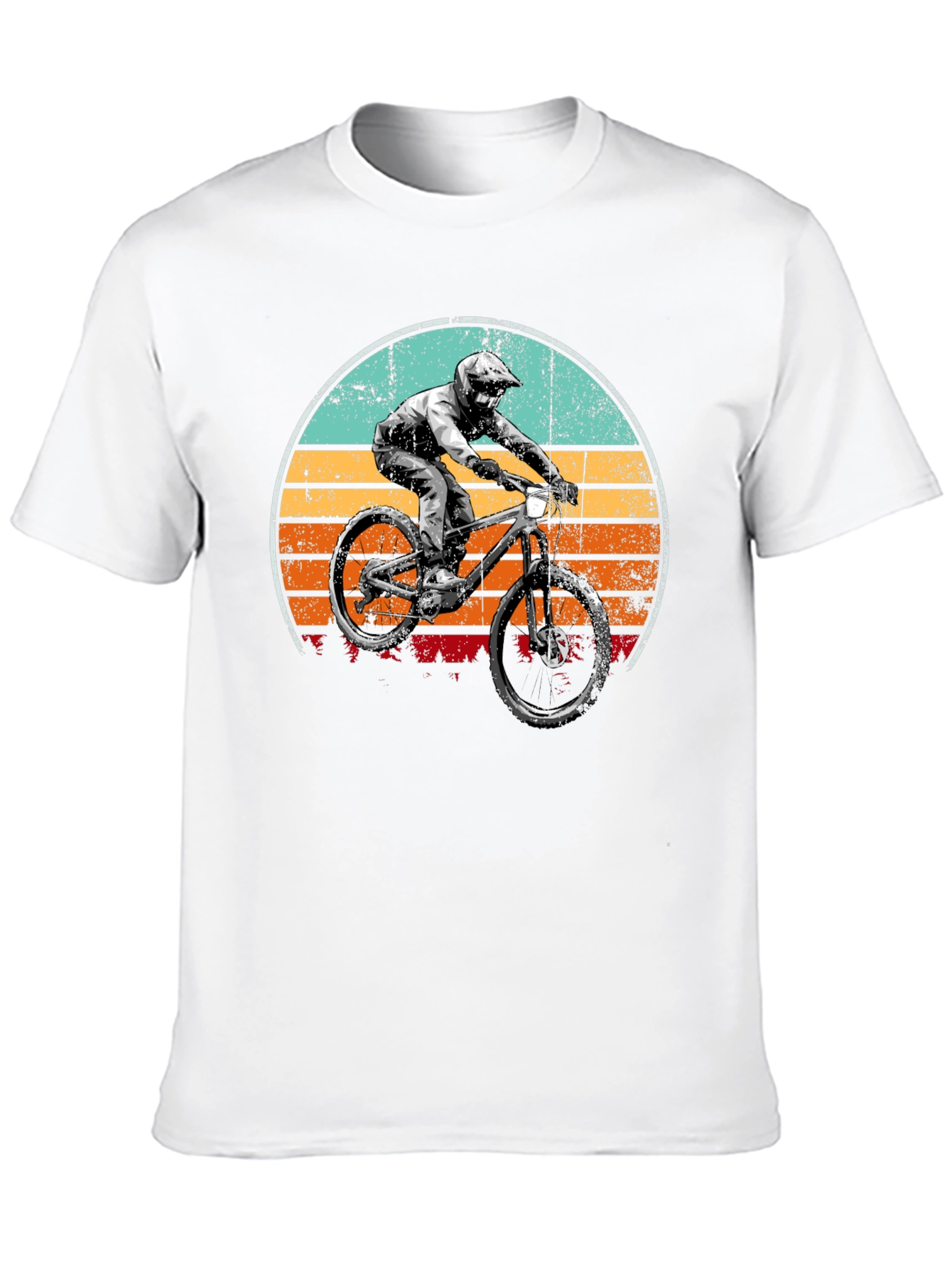 Mountain Bike Sunset Graphic T-Shirt