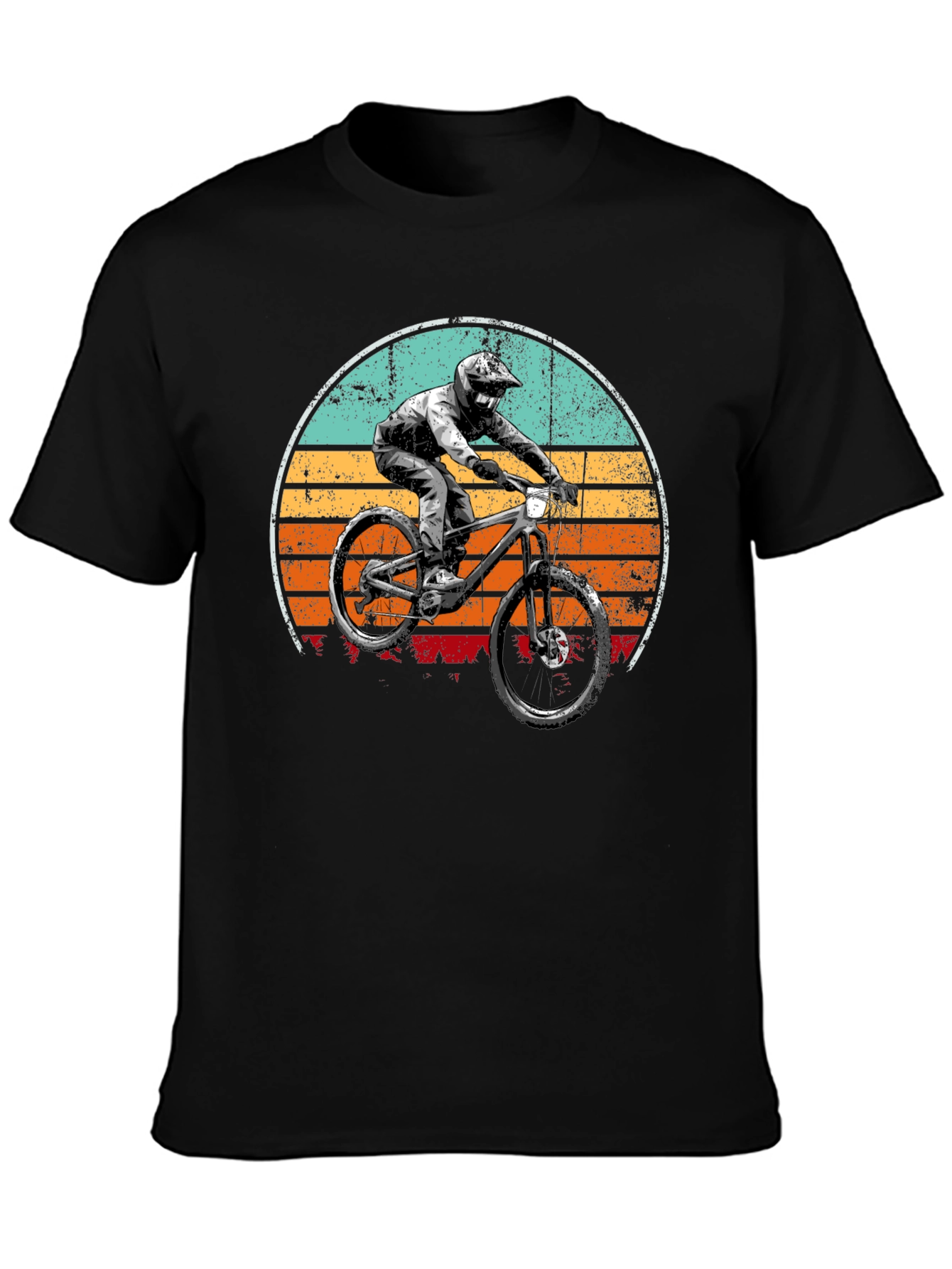 Mountain Bike Sunset Graphic T-Shirt