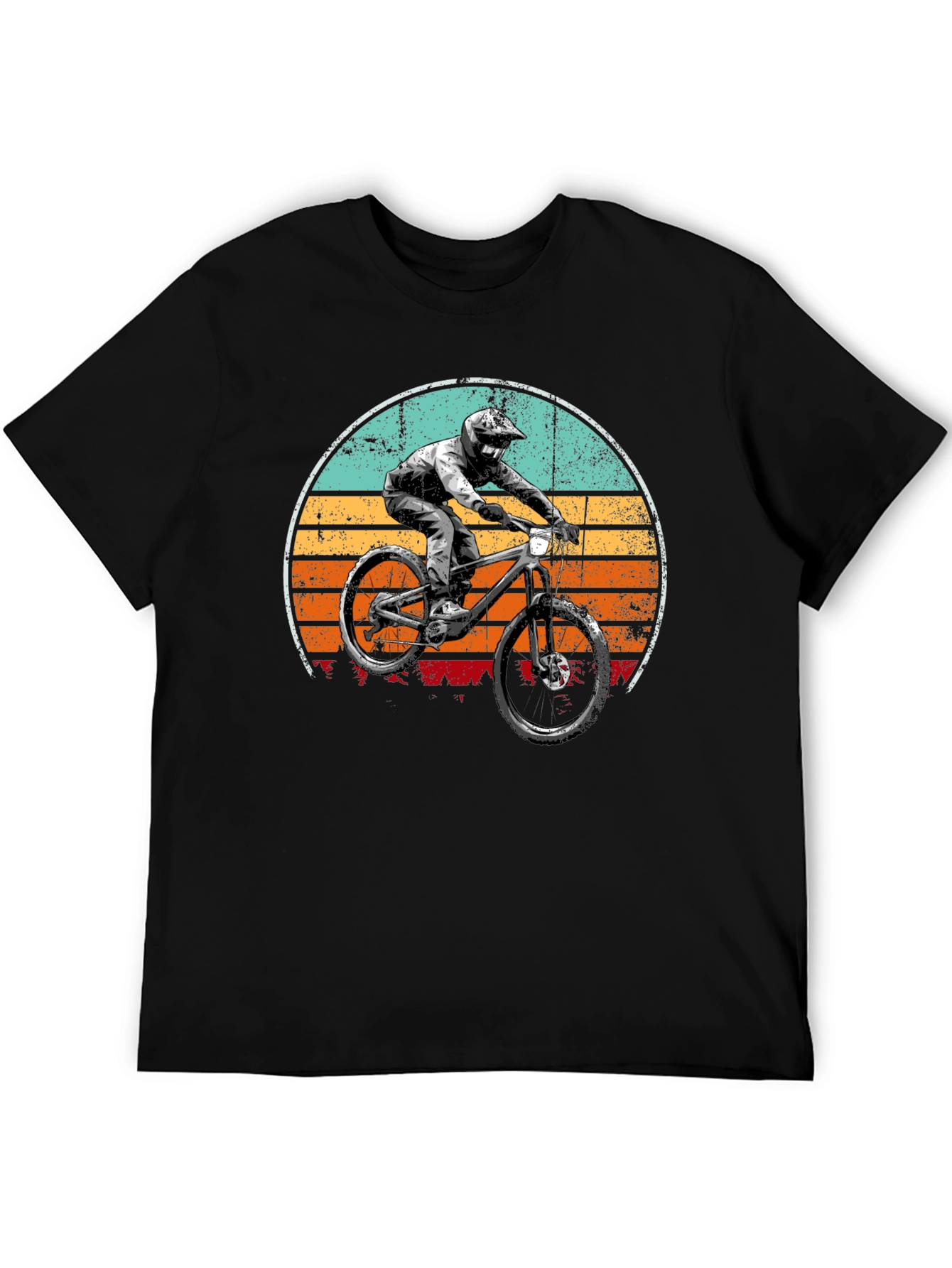 Mountain Bike Sunset Graphic T-Shirt