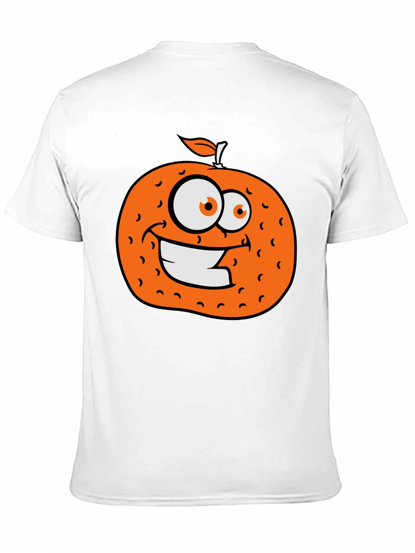 Orange Cartoon Graphic Black T-Shirt