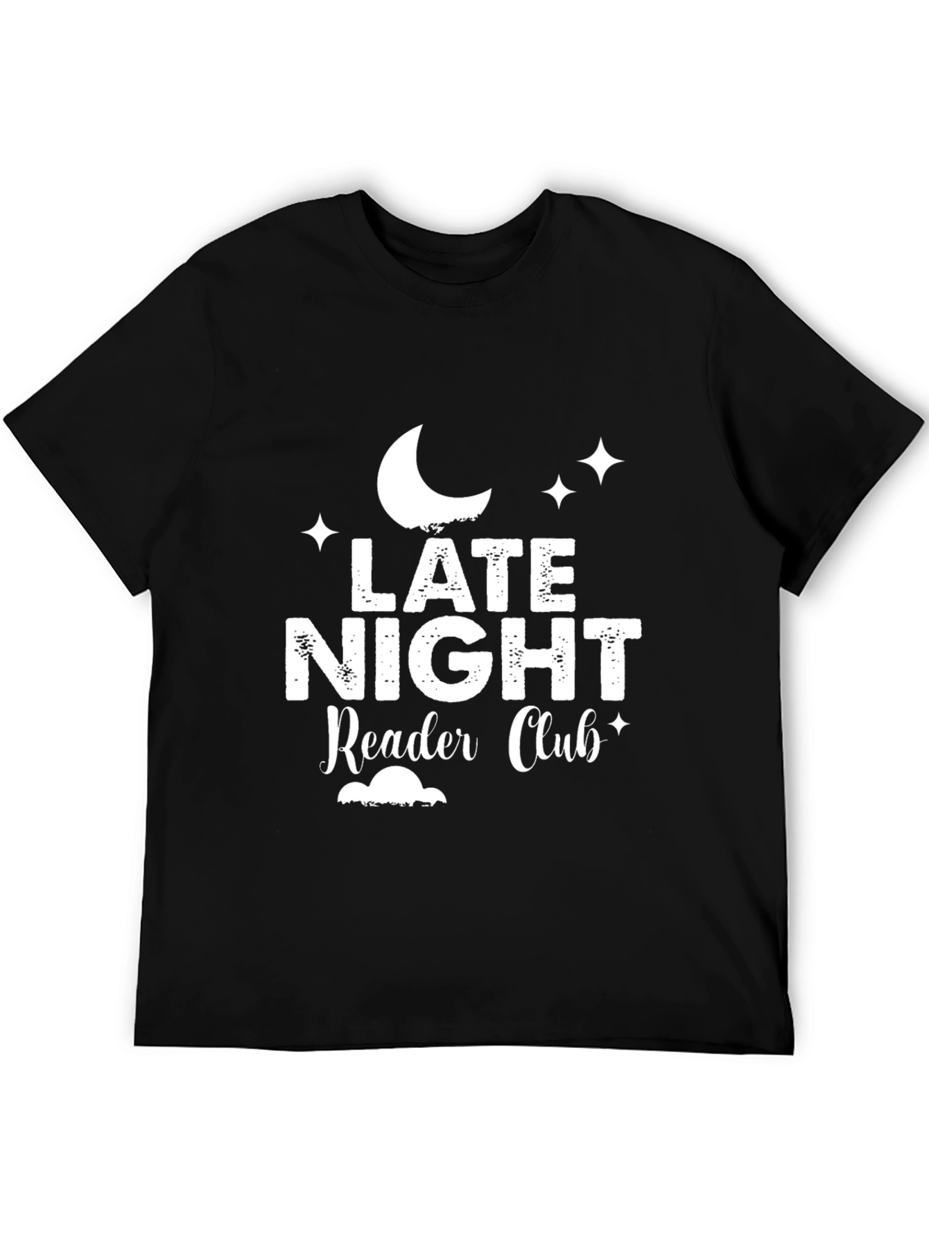 Late Night Reader Club Black Graphic T-Shirt