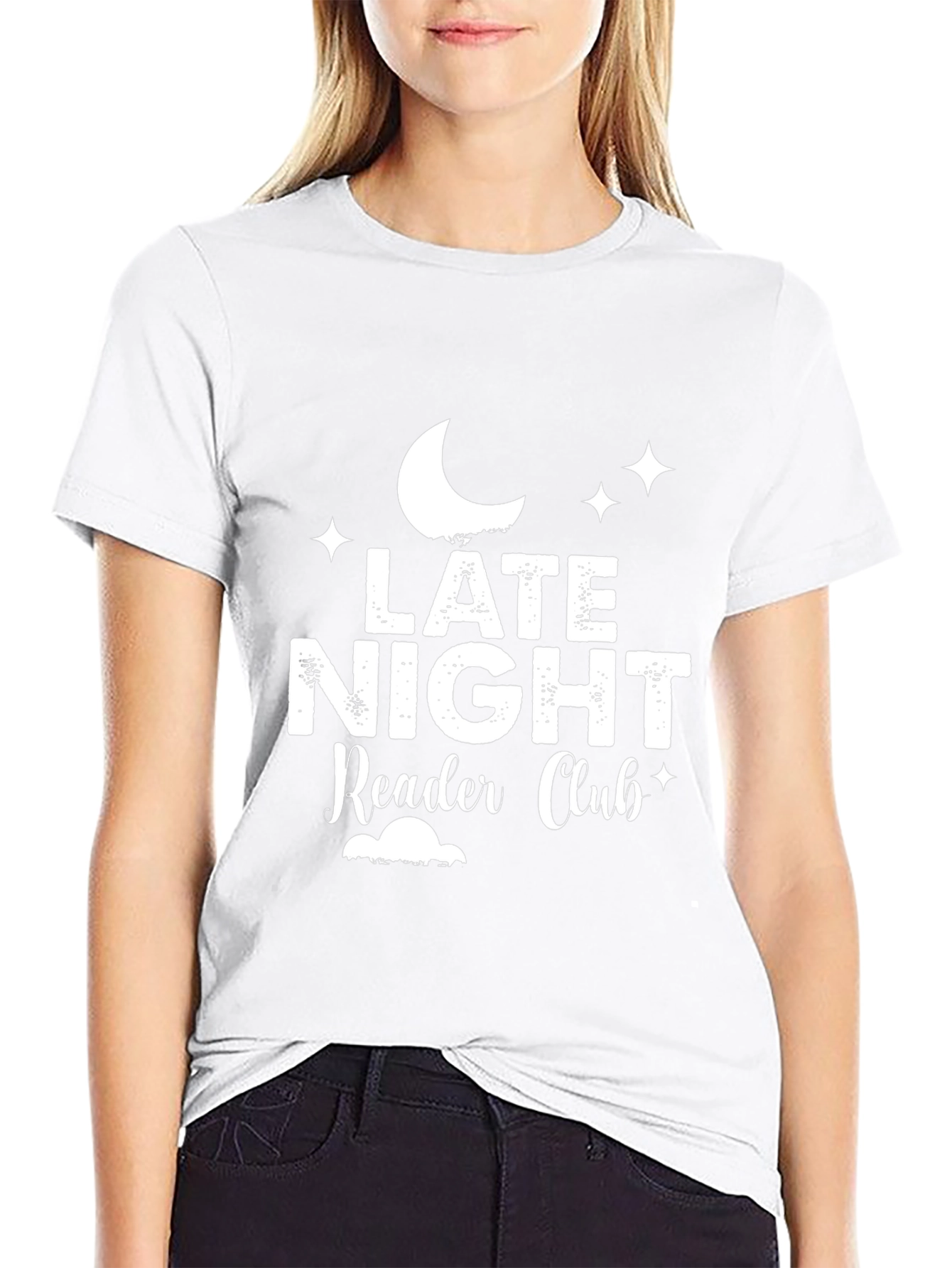 Late Night Reader Club Black Graphic T-Shirt