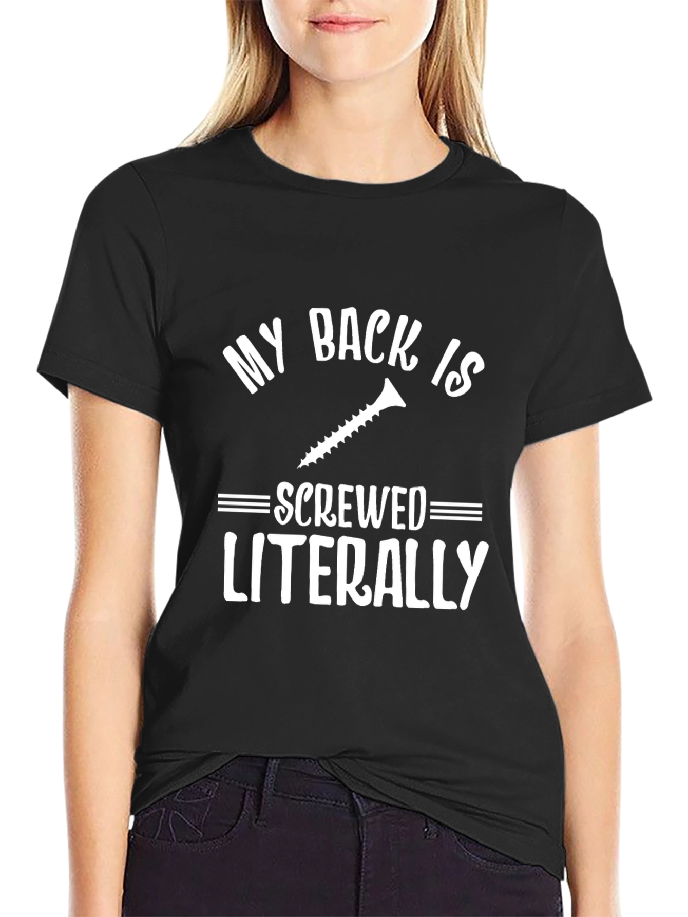 Funny Back Pain T-Shirt Screwed Literally