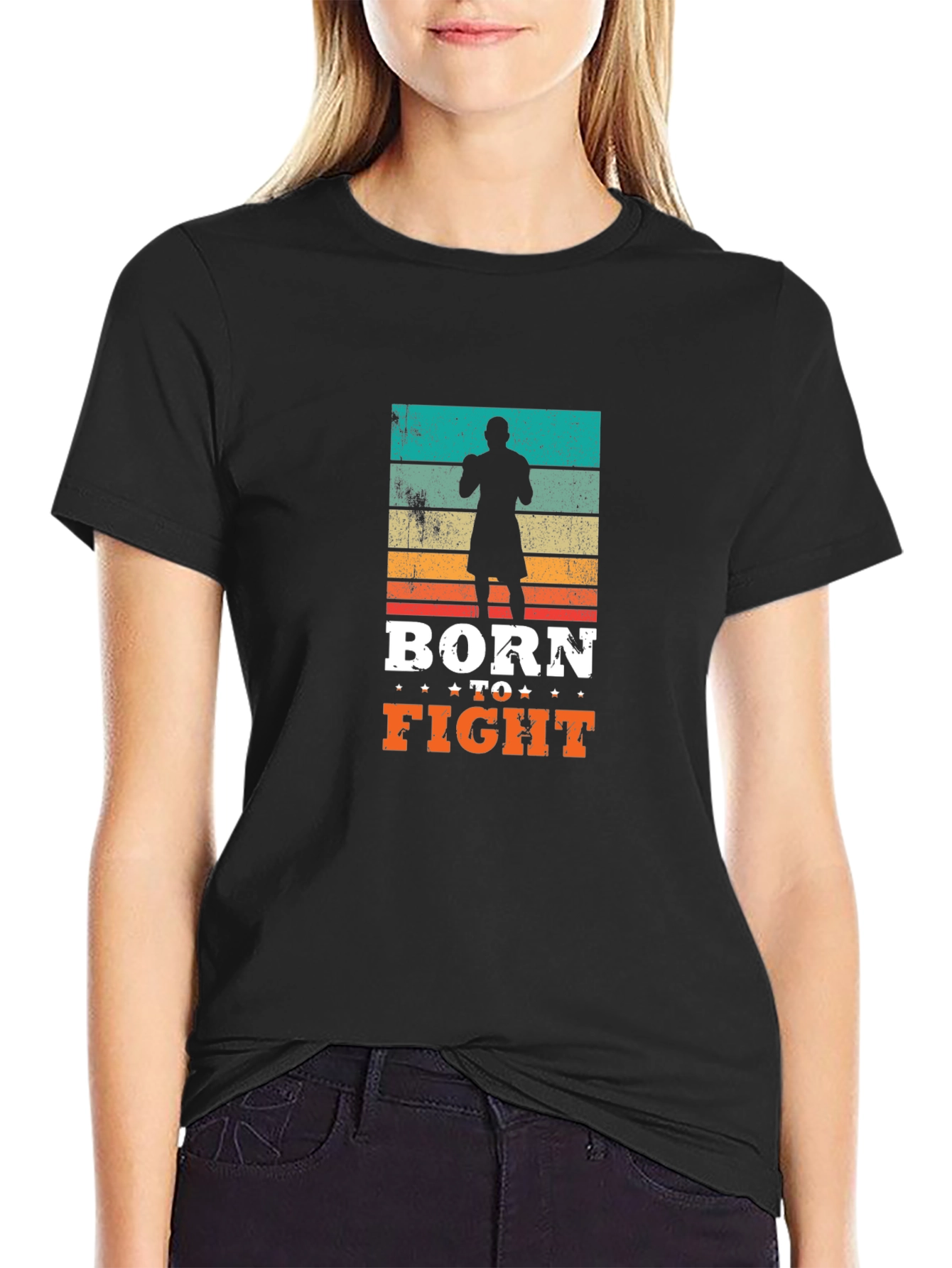 Born to Fight Retro Graphic T-Shirt