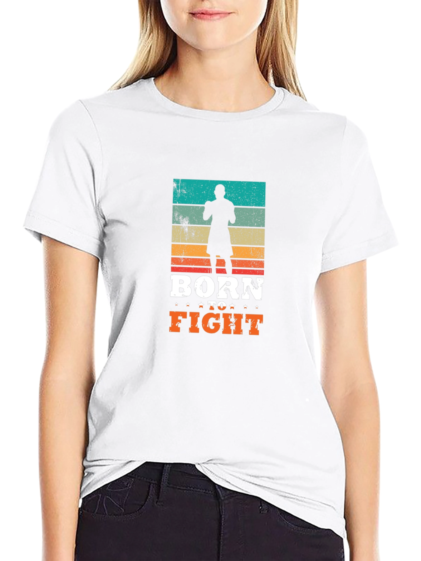 Born to Fight Retro Graphic T-Shirt