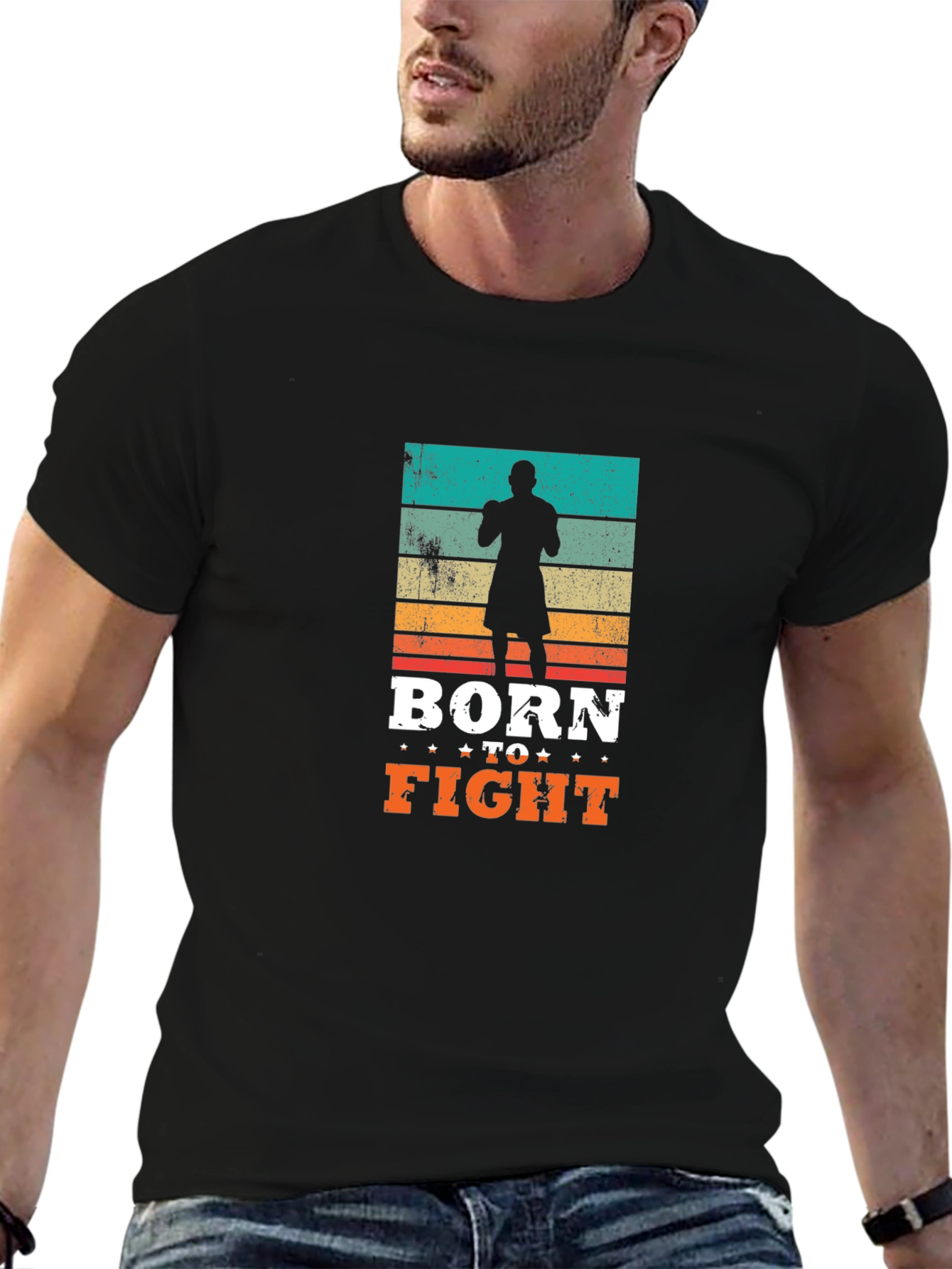Born to Fight Retro Graphic T-Shirt
