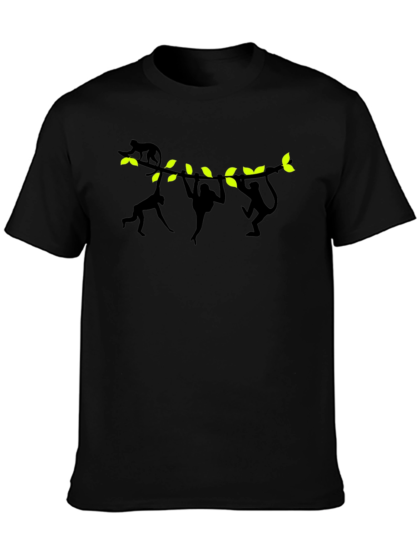 Monkeying Around Black Graphic T-Shirt