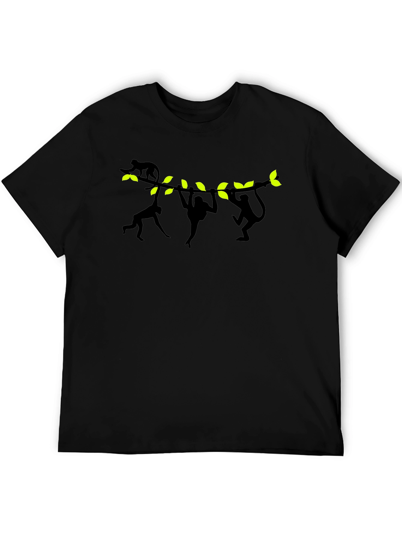Monkeying Around Black Graphic T-Shirt