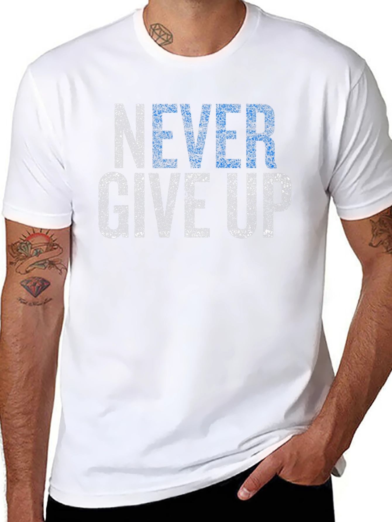 Never Give Up Graphic T-Shirt - Motivational Design