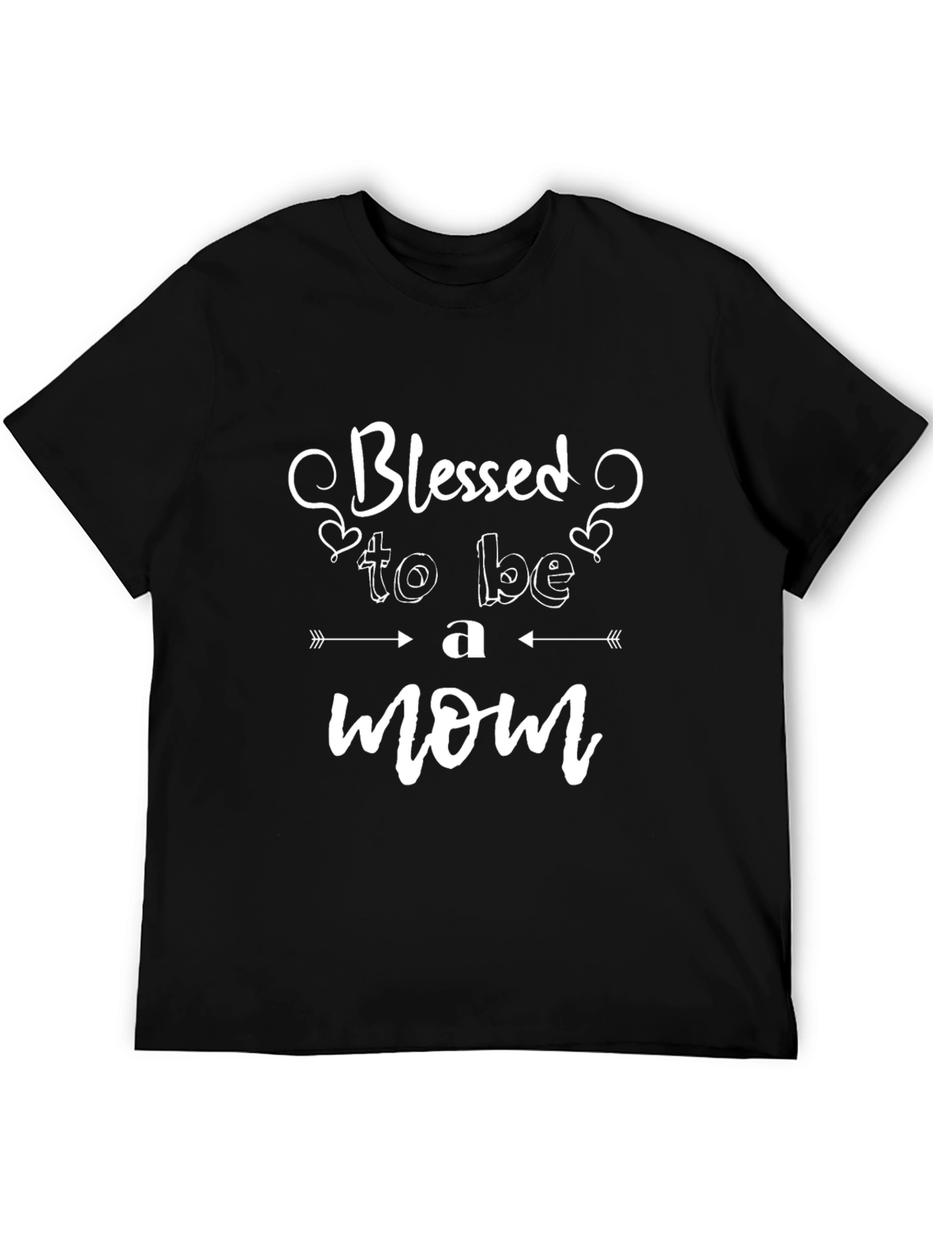 Blessed To Be A Mom Black T-Shirt