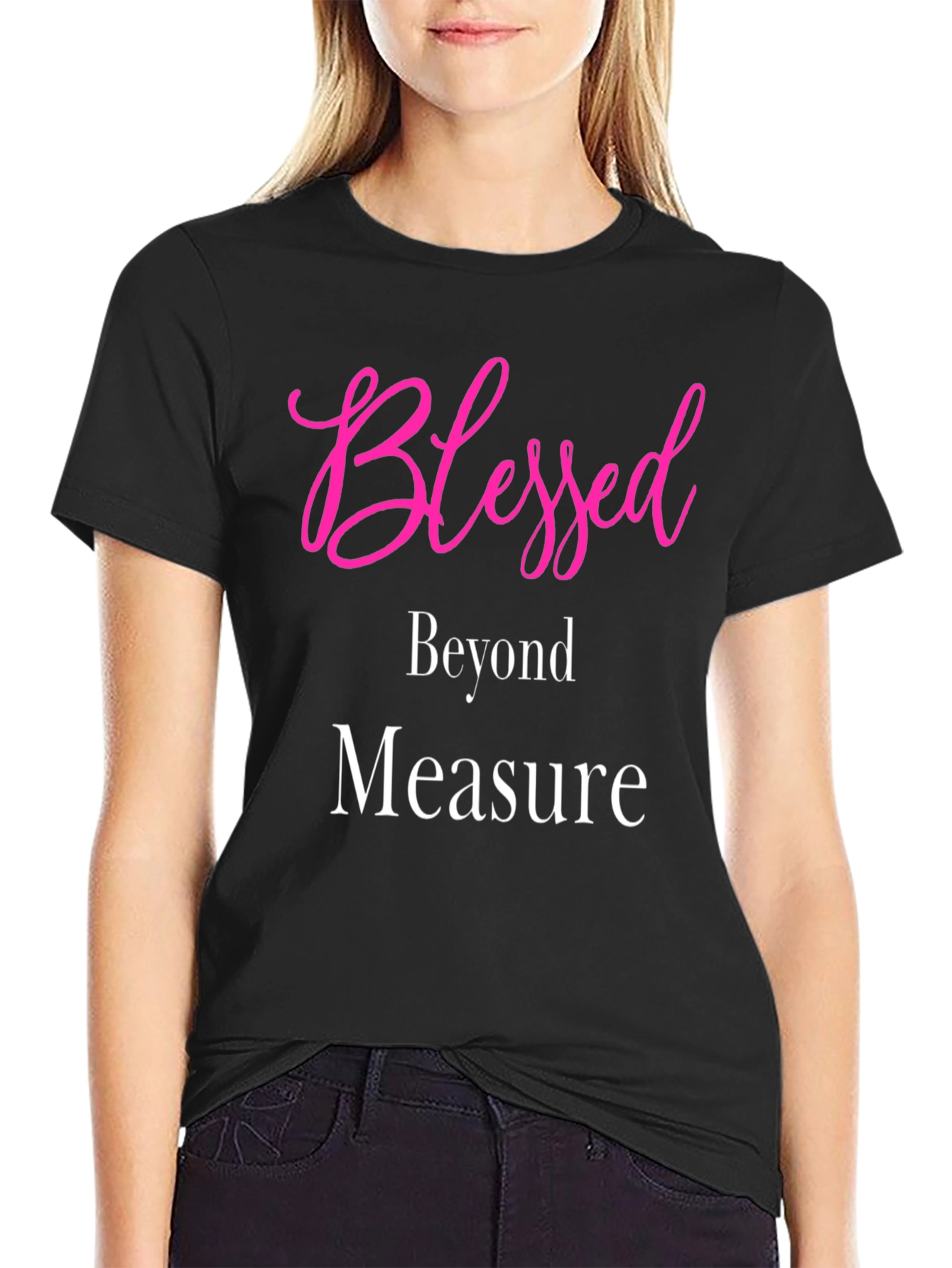 Blessed Beyond Measure Graphic Tee - Stylish Black T-Shirt