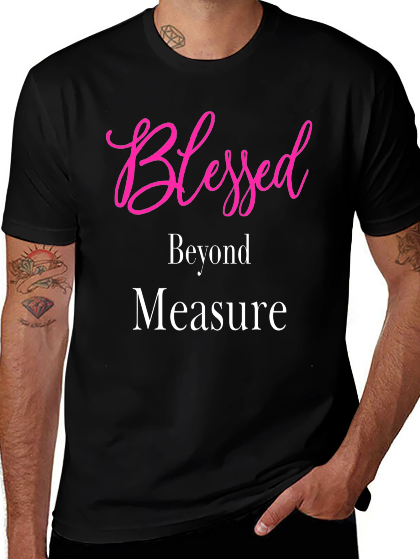 Blessed Beyond Measure Graphic Tee - Stylish Black T-Shirt