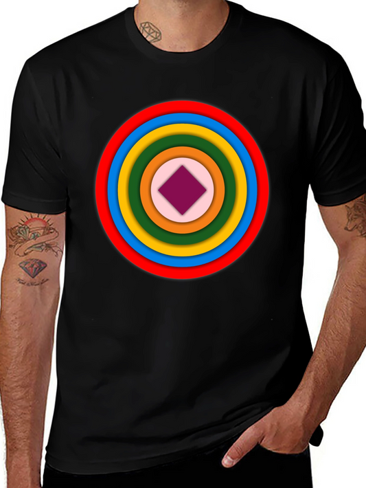 Geometric Circle Graphic Tee - Modern Style