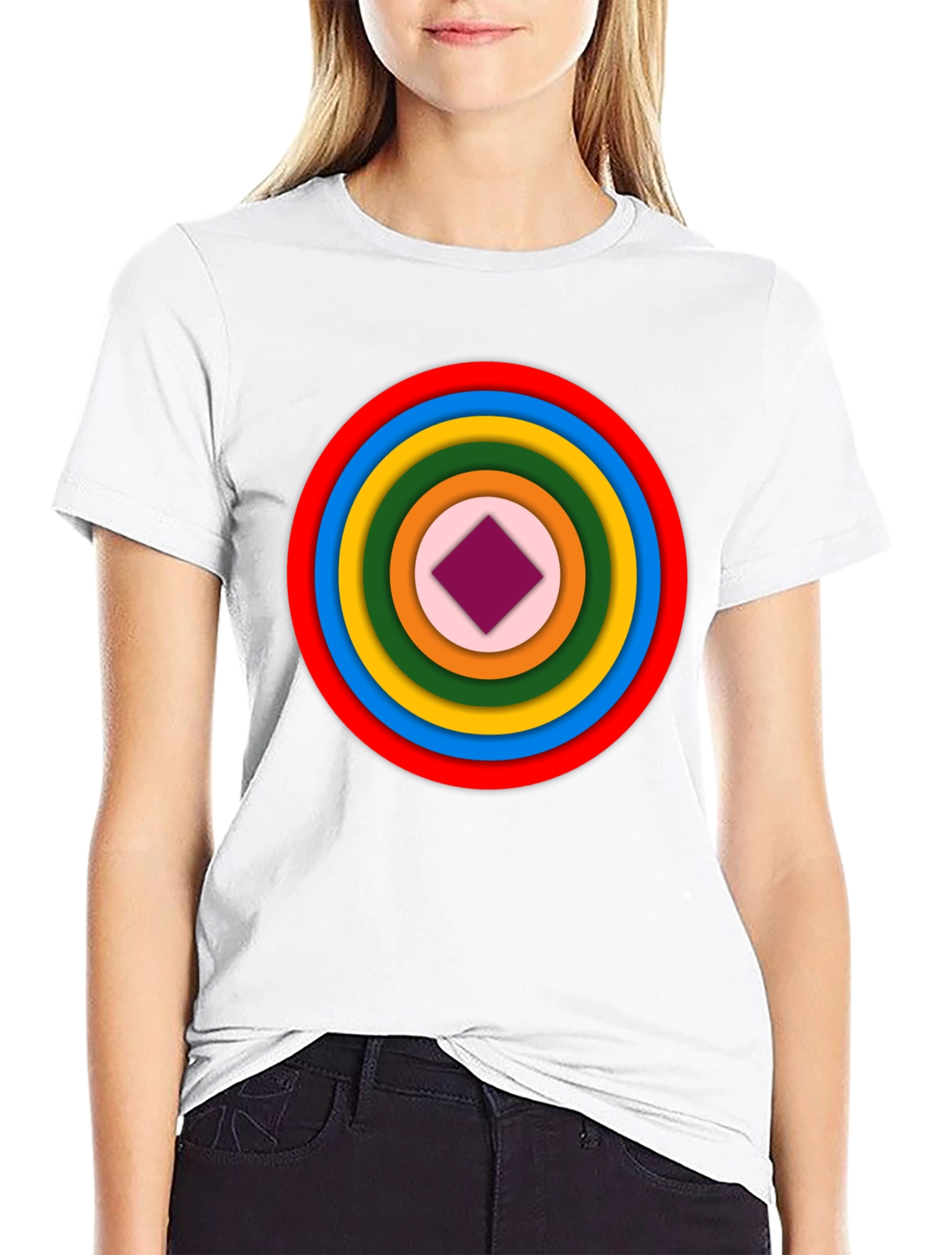 Geometric Circle Graphic Tee - Modern Style