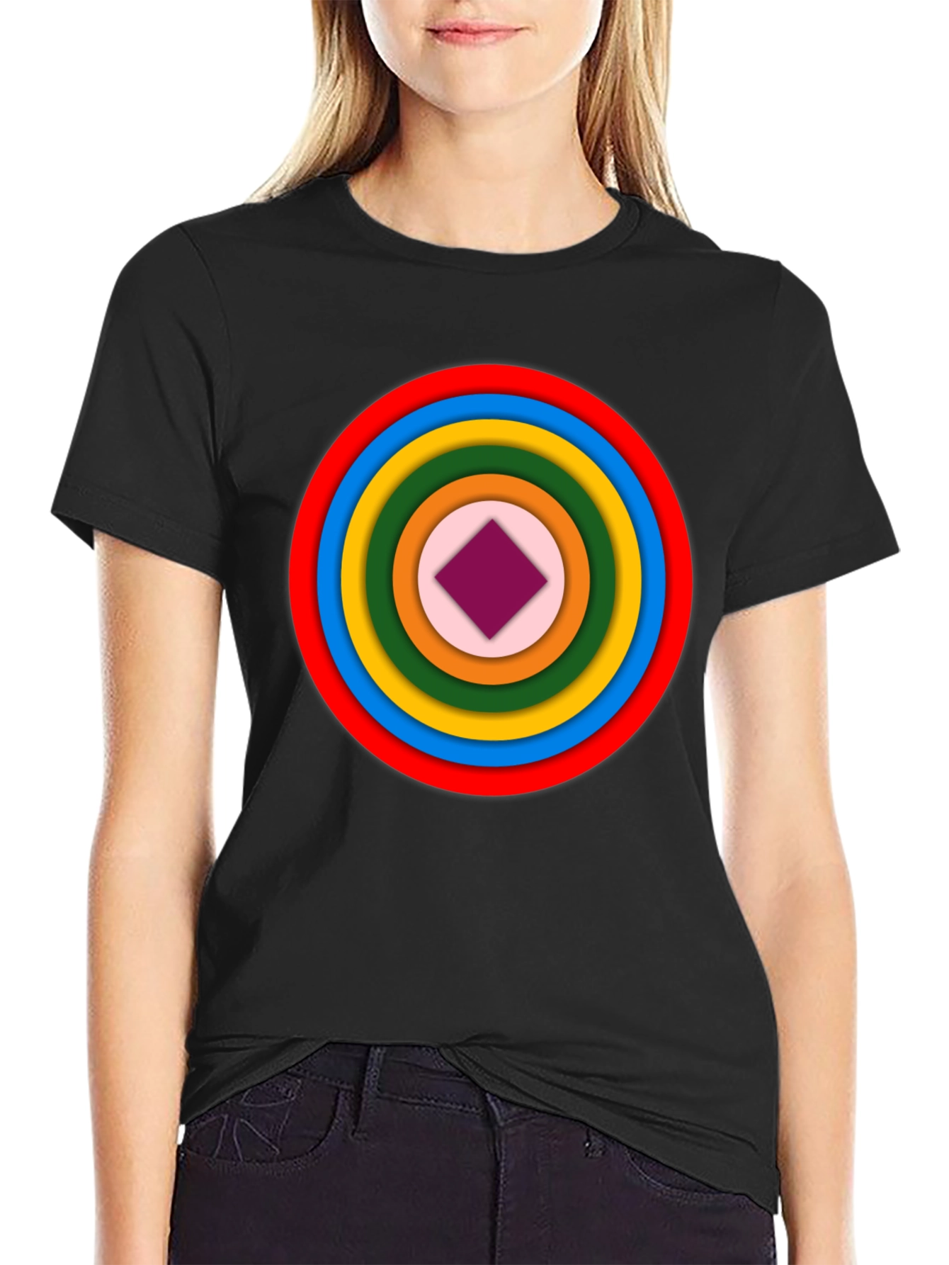 Geometric Circle Graphic Tee - Modern Style