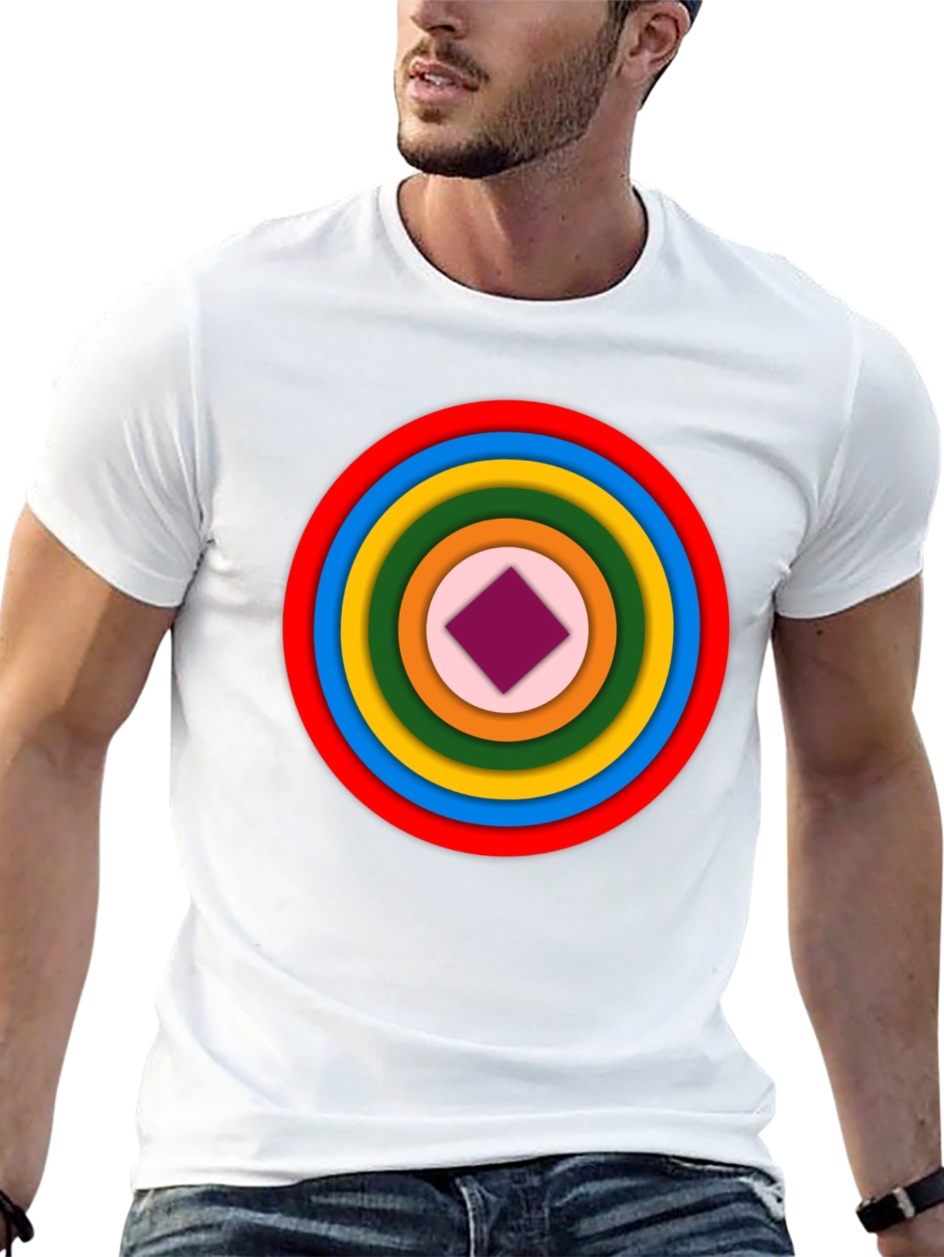 Geometric Circle Graphic Tee - Modern Style