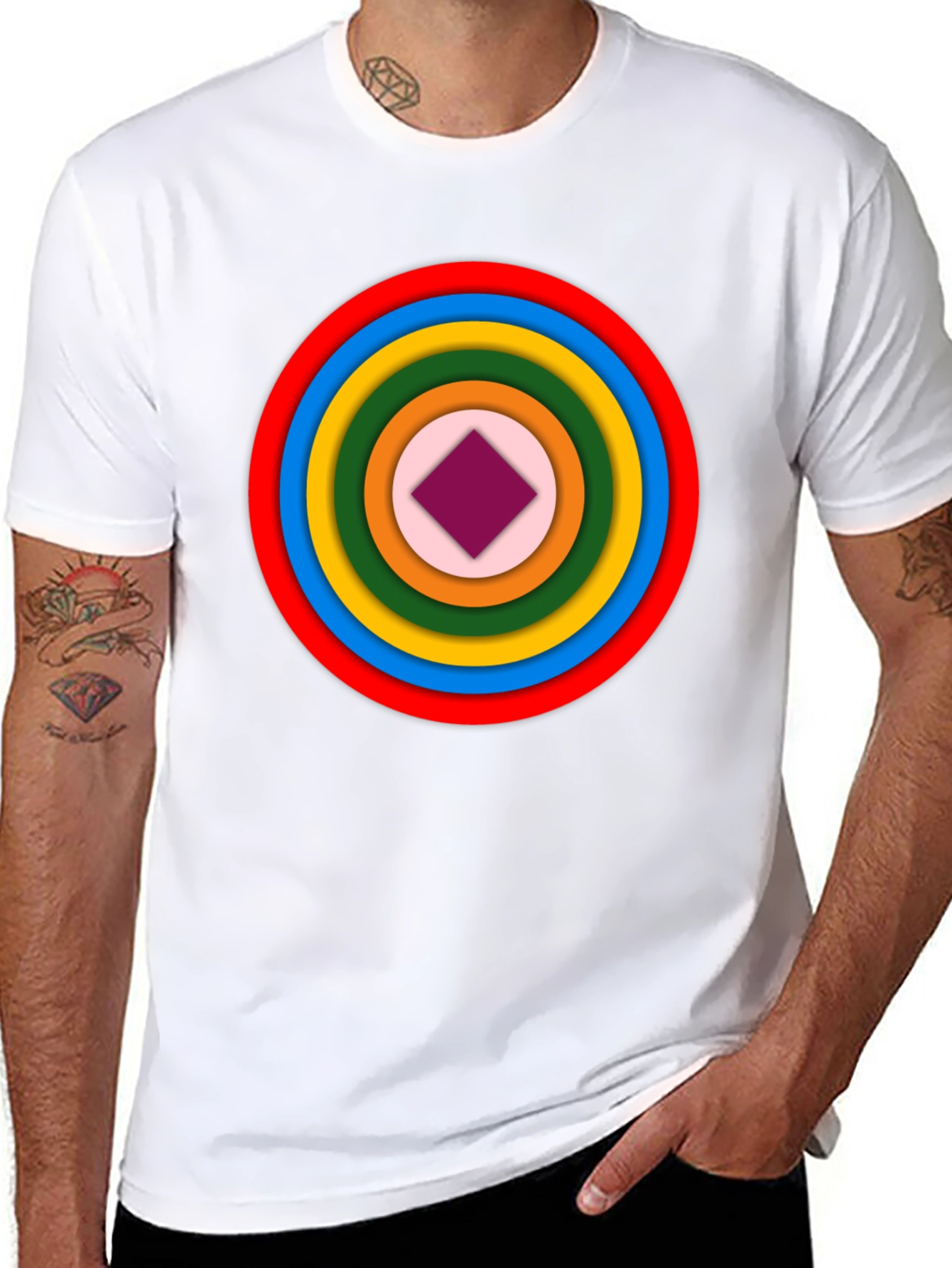 Geometric Circle Graphic Tee - Modern Style