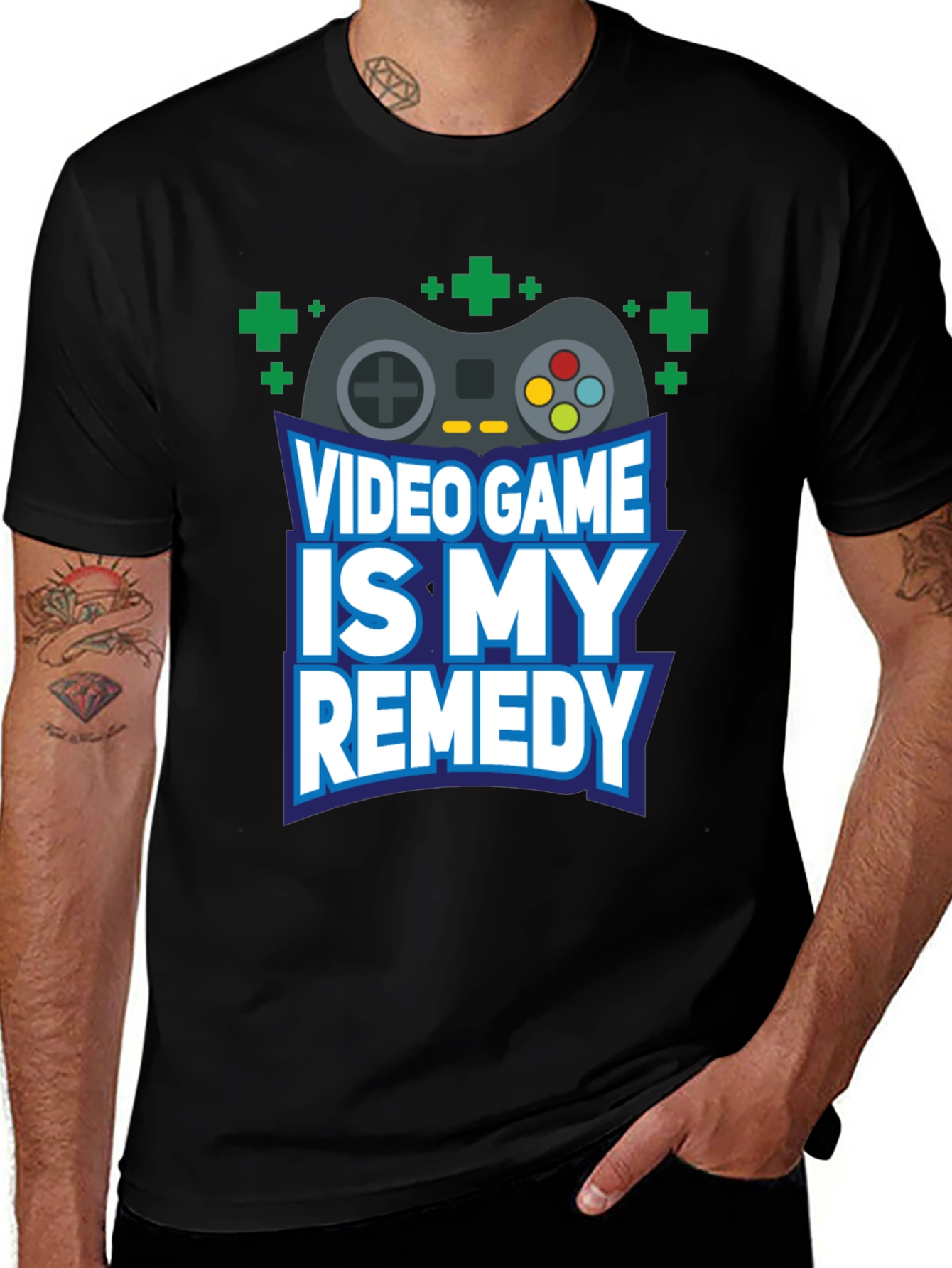 Video Game Remedy Black Graphic Tee